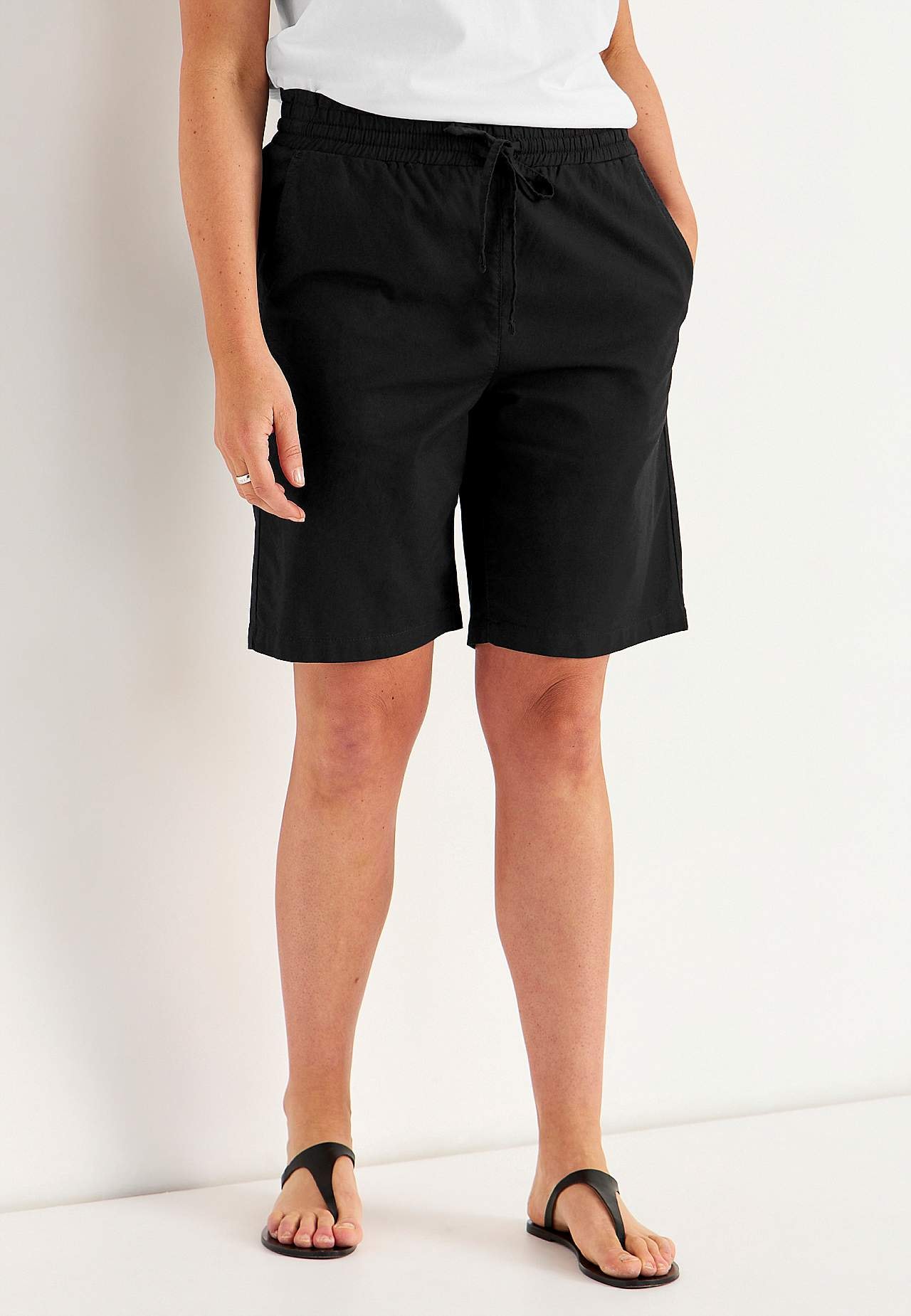 Shorts i vasket bomull