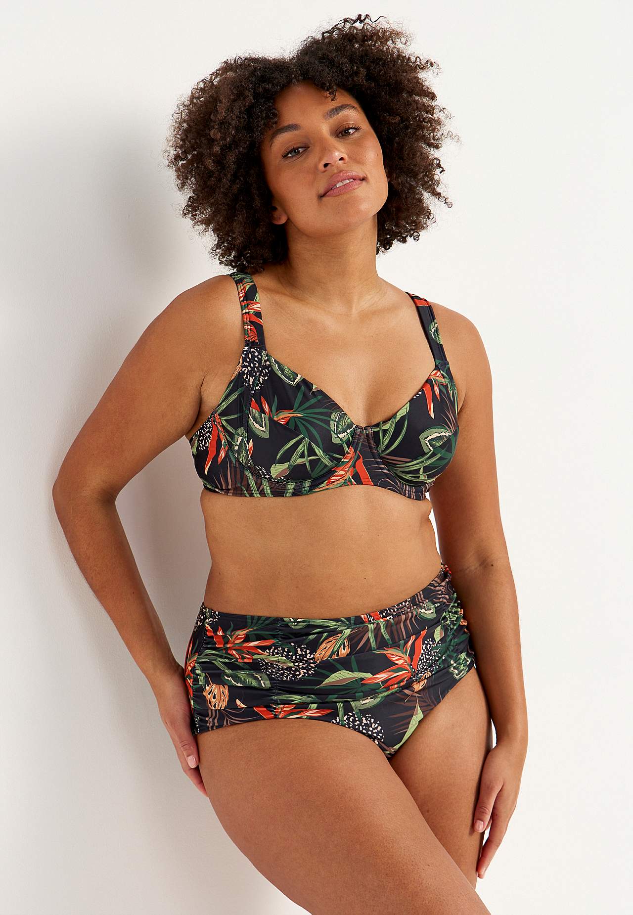 Mønstret bikiniunderdel med høy midje