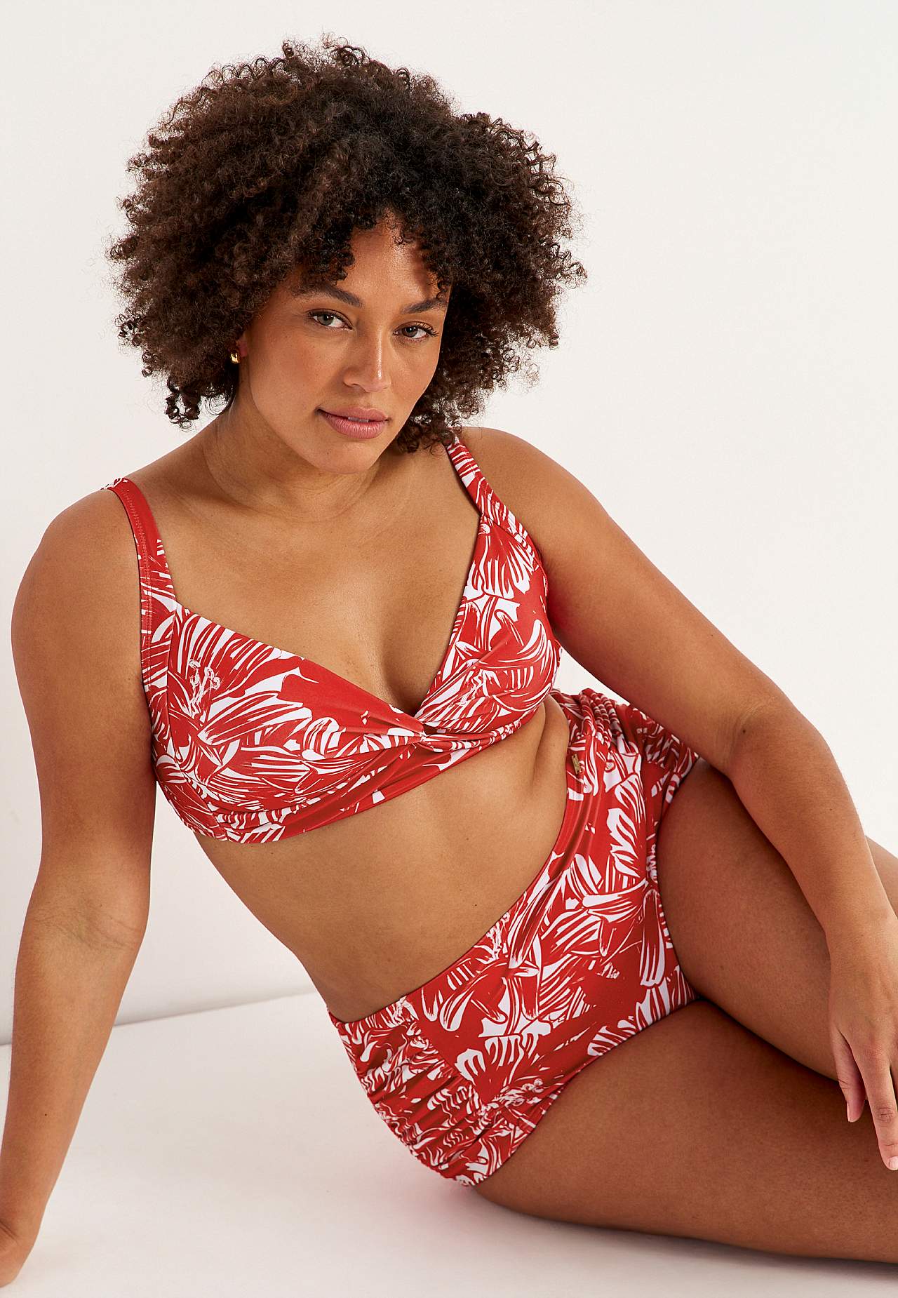 Mønstret, spileløs bikini BH