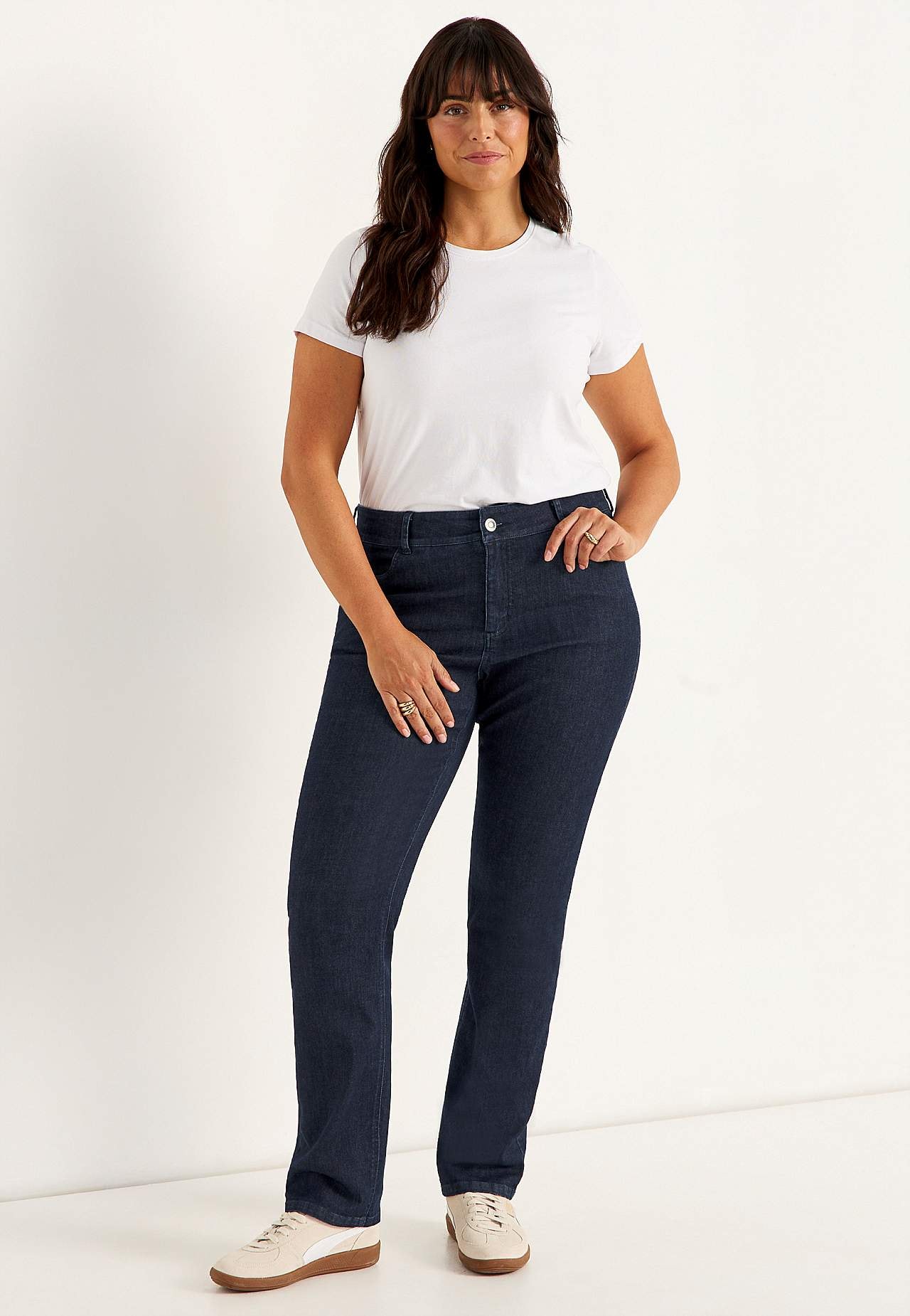 Rette jeans i superstretch denim - to lengder