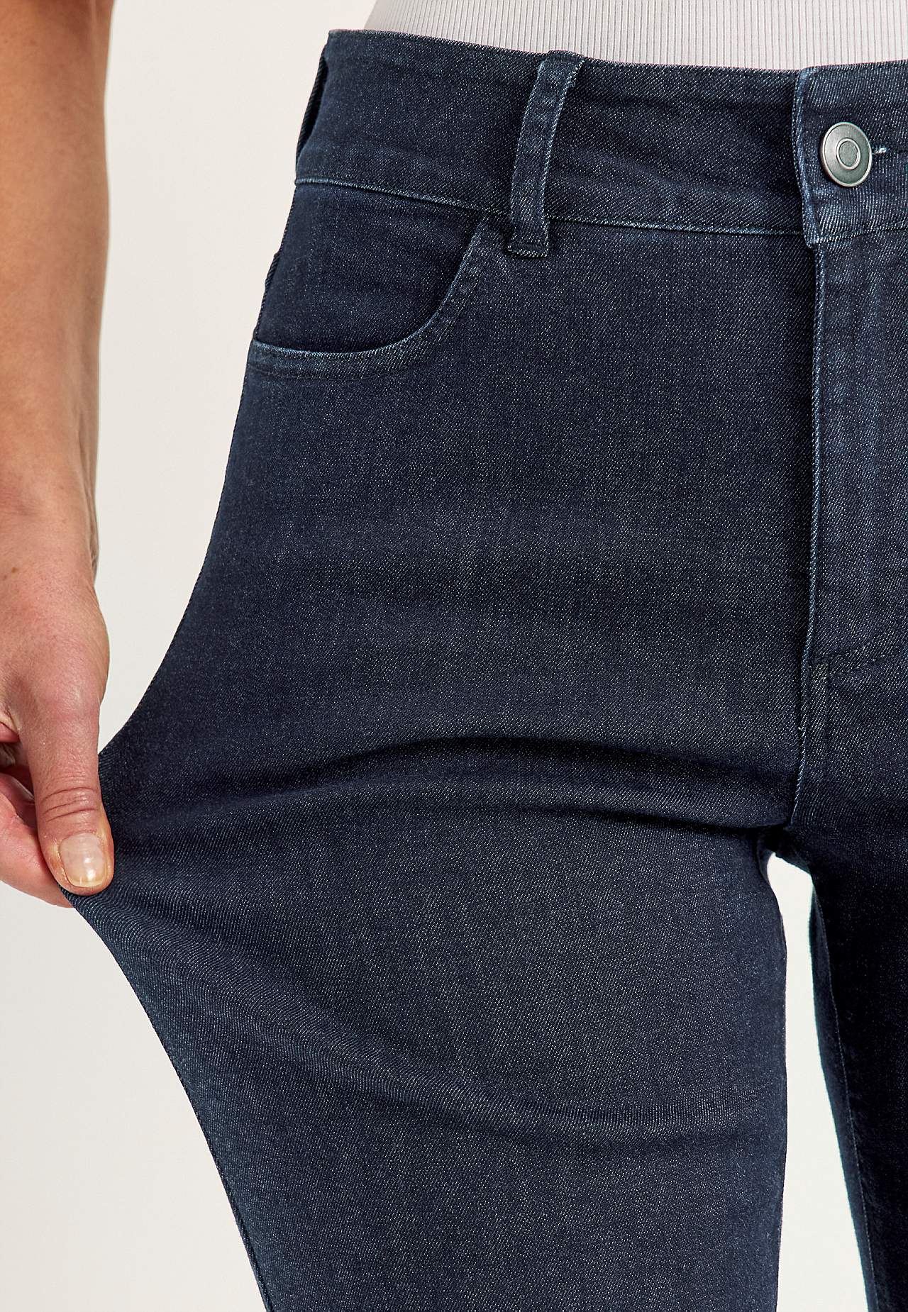 Rette jeans i superstretch denim - to lengder