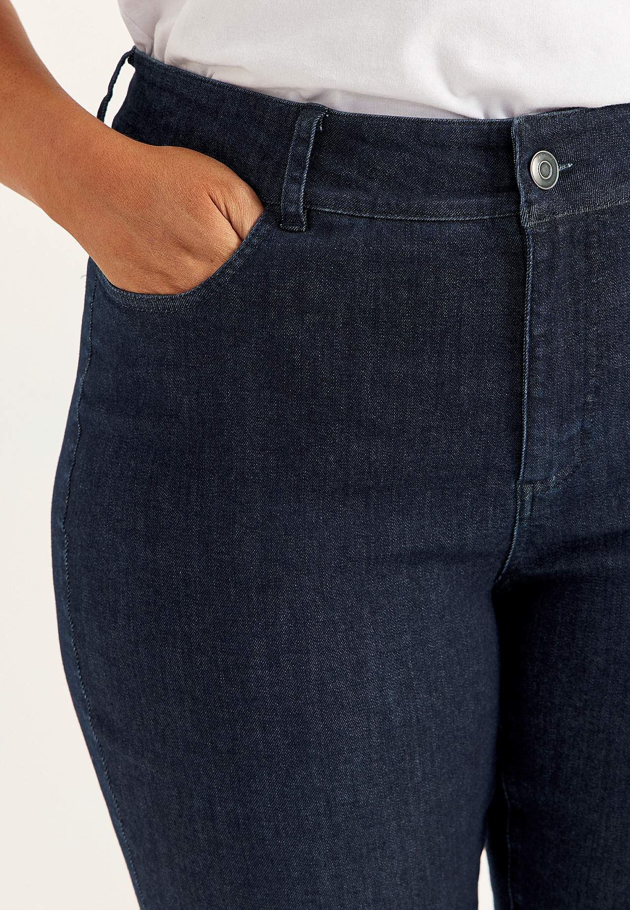 Rette jeans i superstretch denim - to lengder
