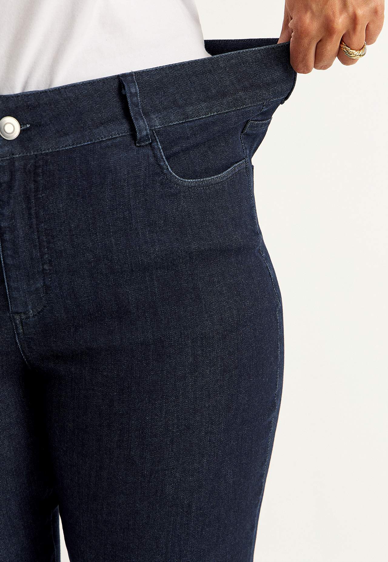 Rette jeans i superstretch denim - to lengder