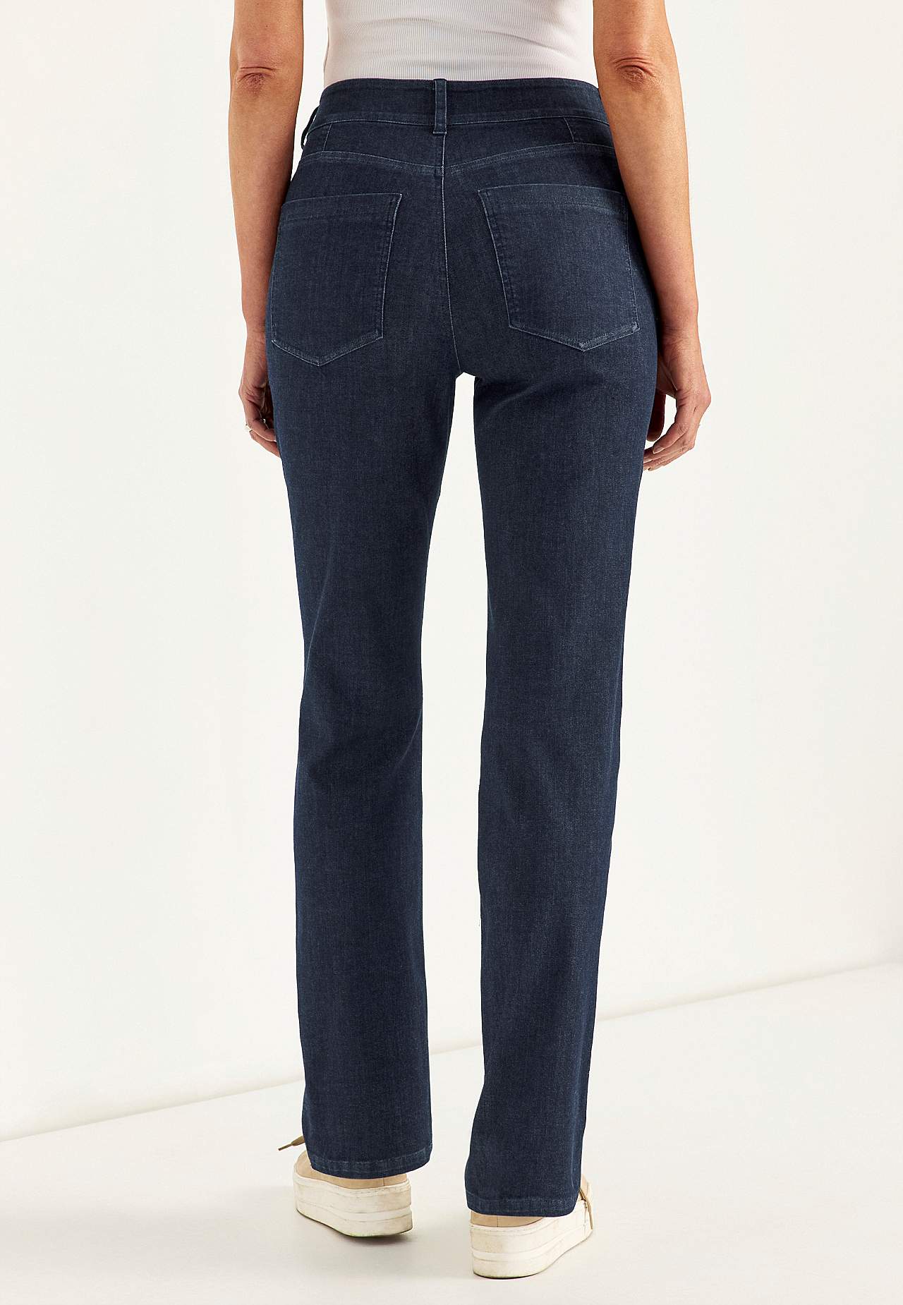 Rette jeans i superstretch denim - to lengder