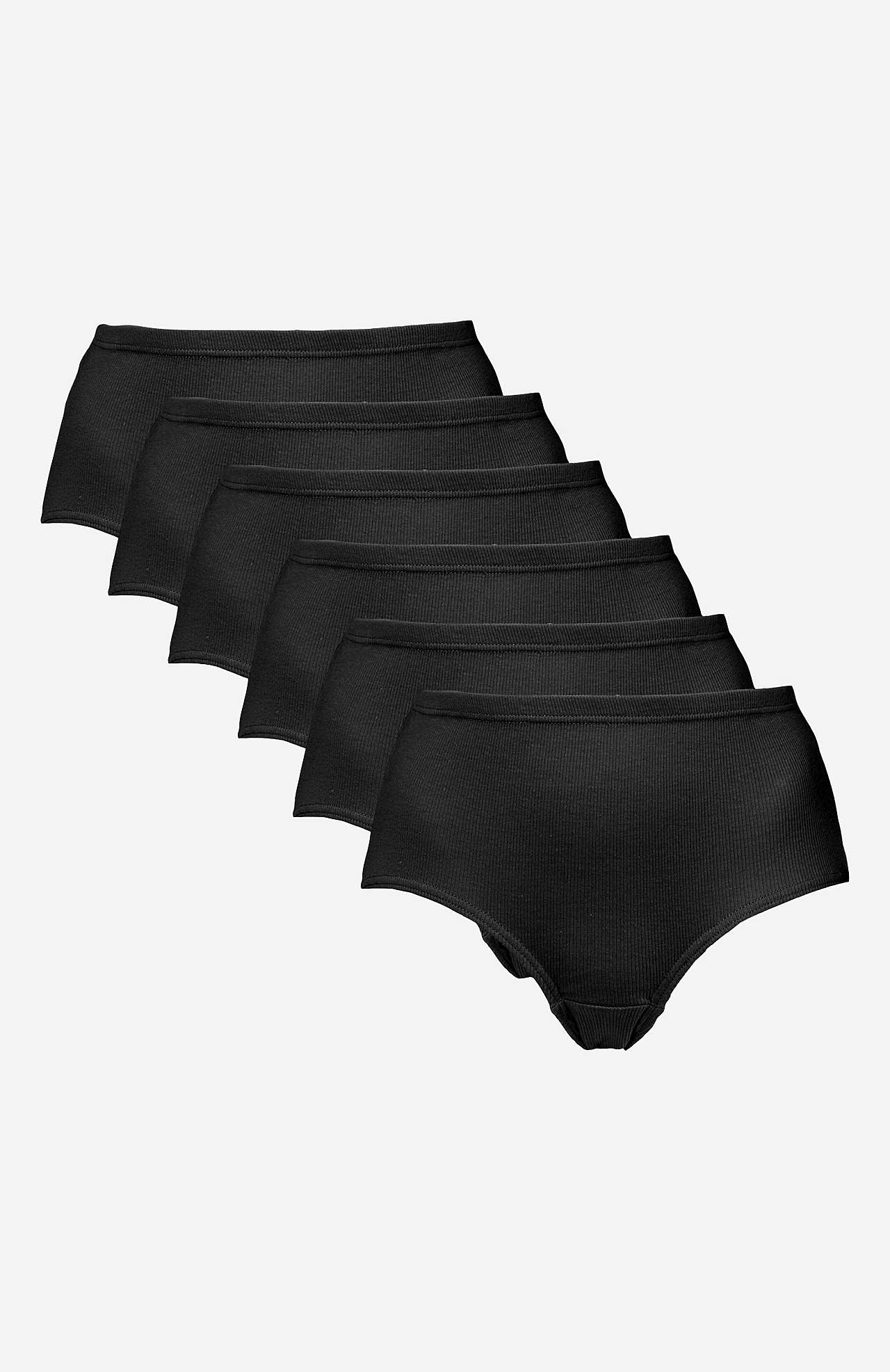 Ribbet dametruser i bomull Lisa 6-pack