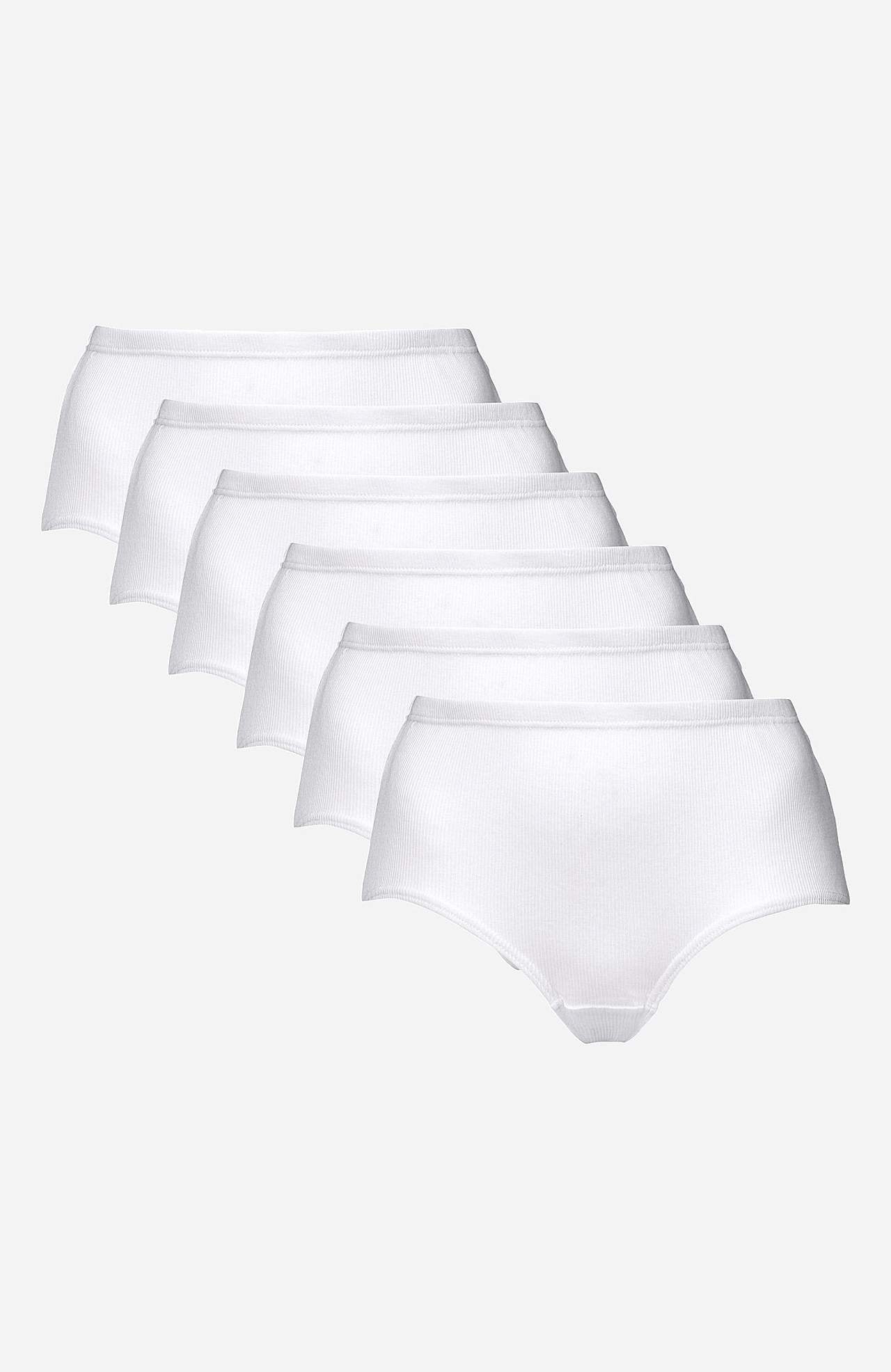 Ribbet dametruser i bomull Lisa 6-pack