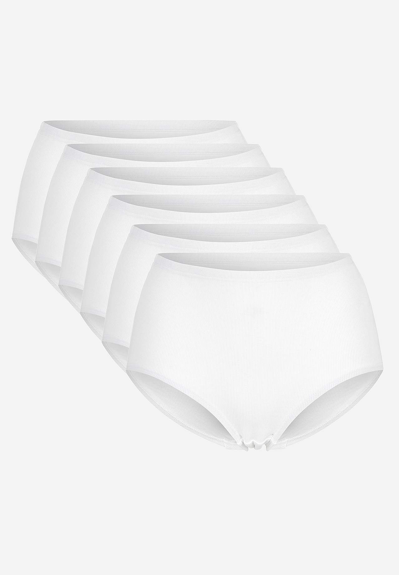 Ribbet dametruser i bomull 6-pack