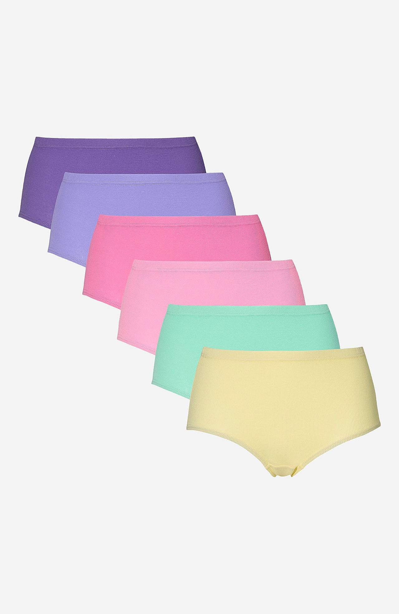 Ribbet dametruser i bomull Lisa 6-pack