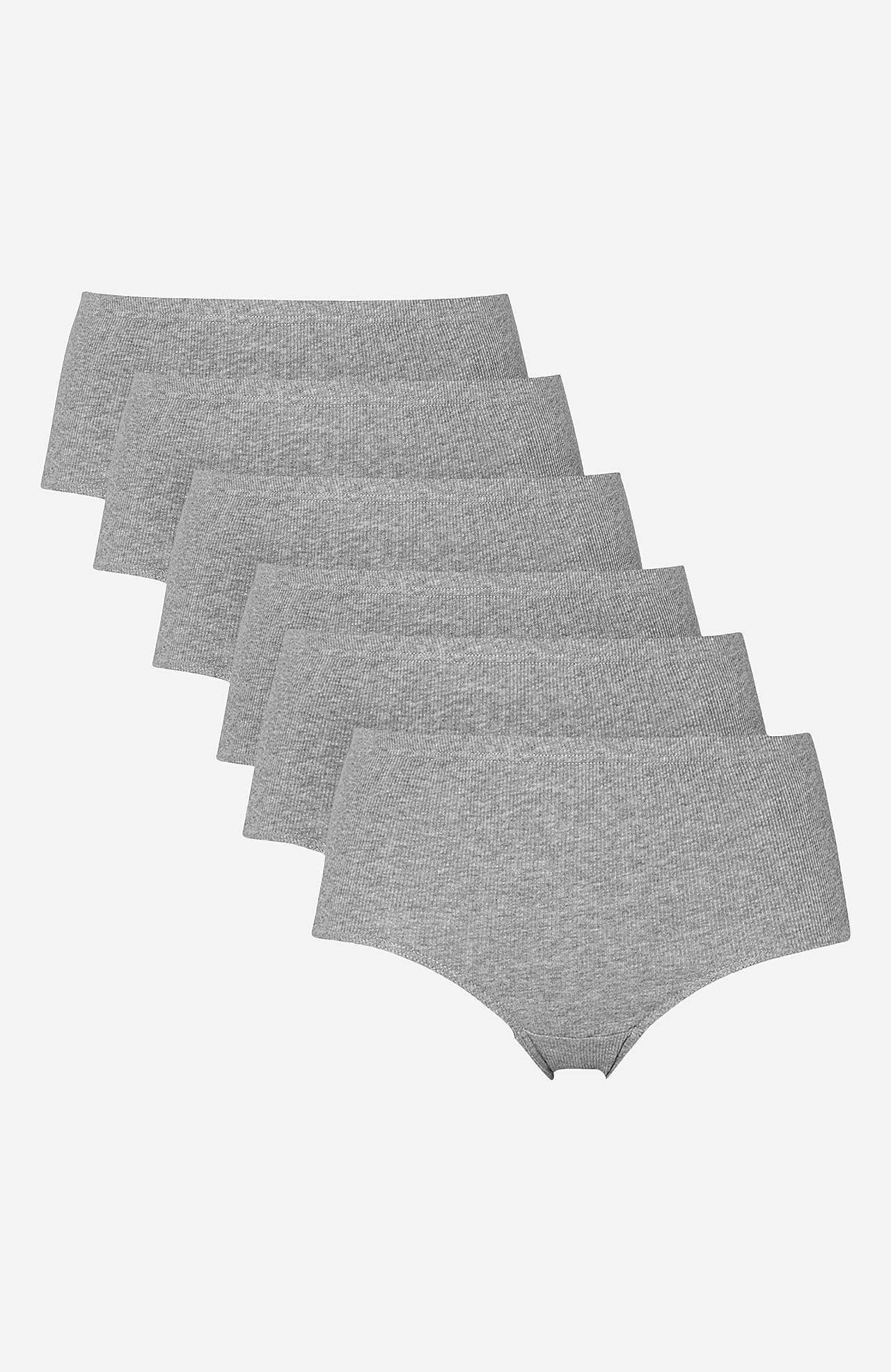 Ribbet dametruser i bomull Lisa 6-pack