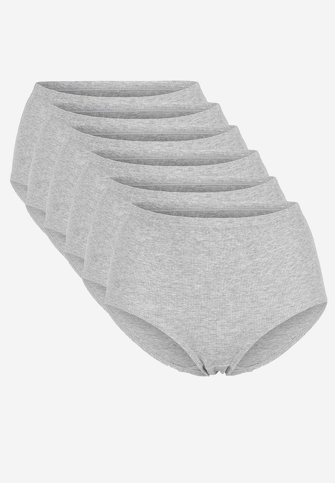 Ribbet dametruser i bomull 6-pack