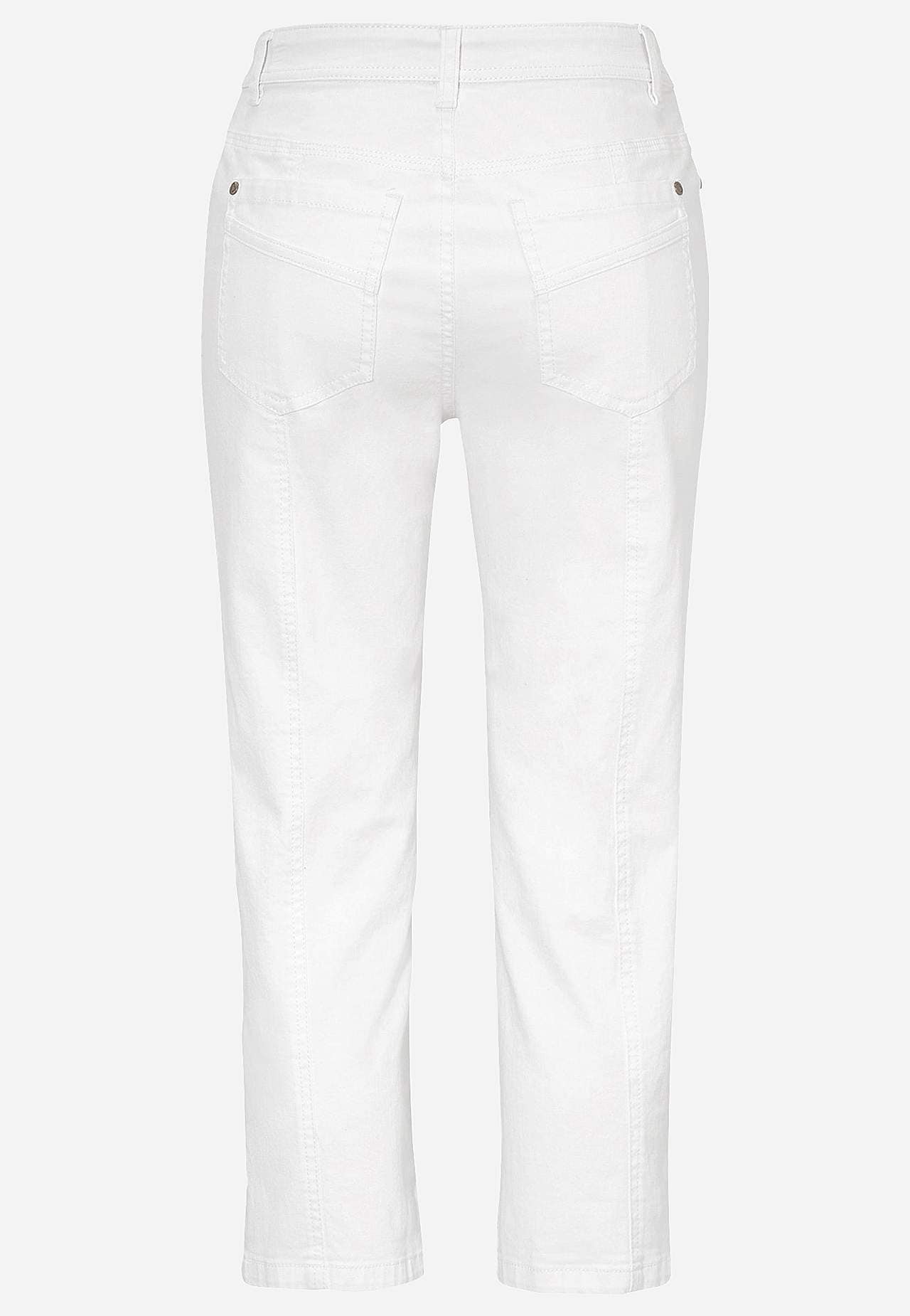 Caprijeans med design med fem lommer