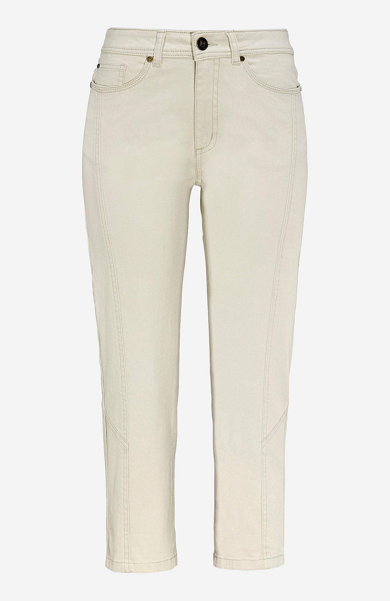 Caprijeans med design med fem lommer