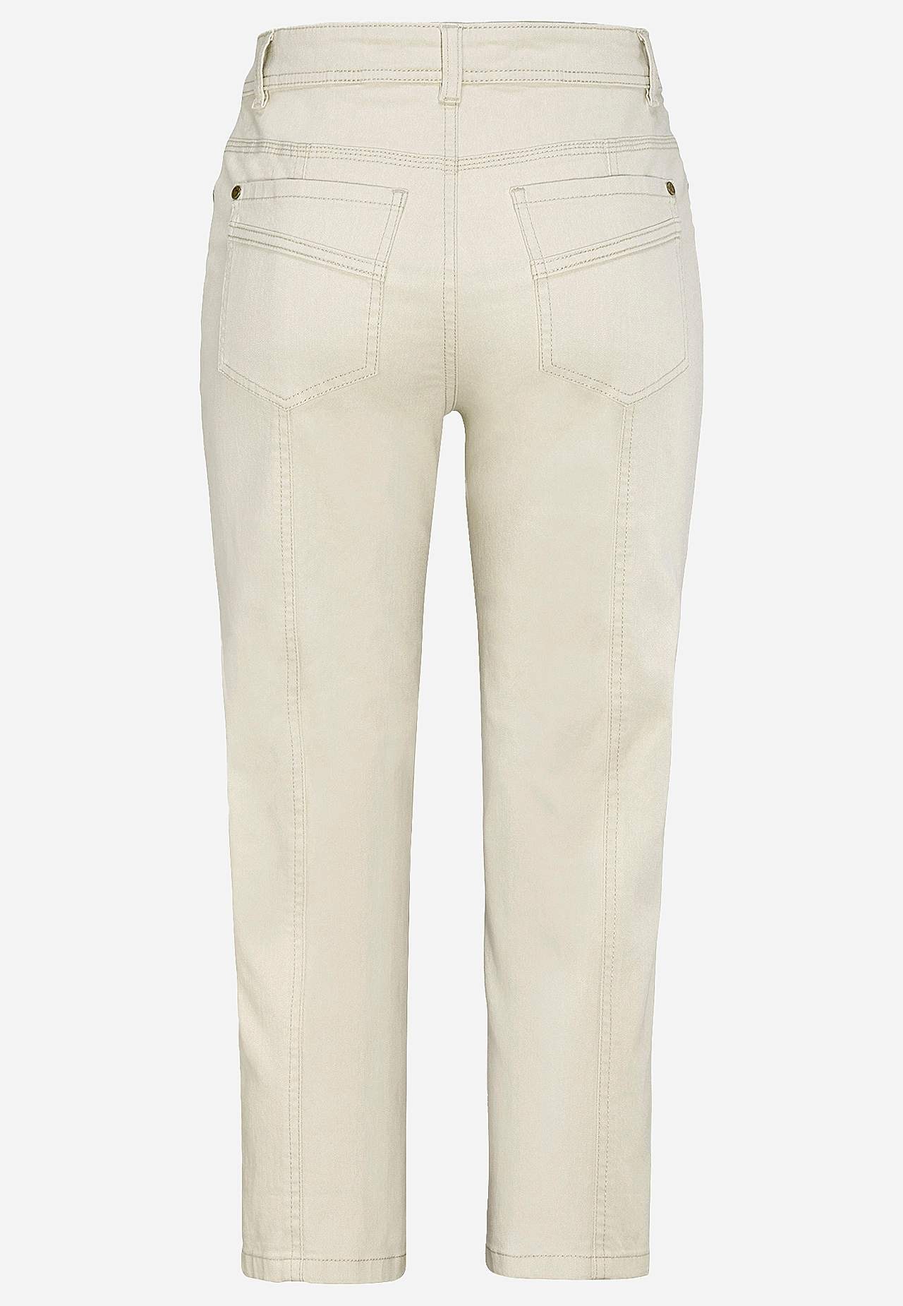 Caprijeans med design med fem lommer