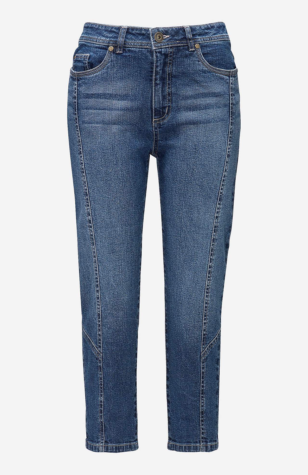 Caprijeans med design med fem lommer