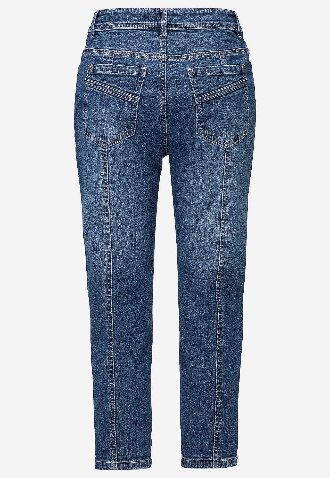 Caprijeans med design med fem lommer