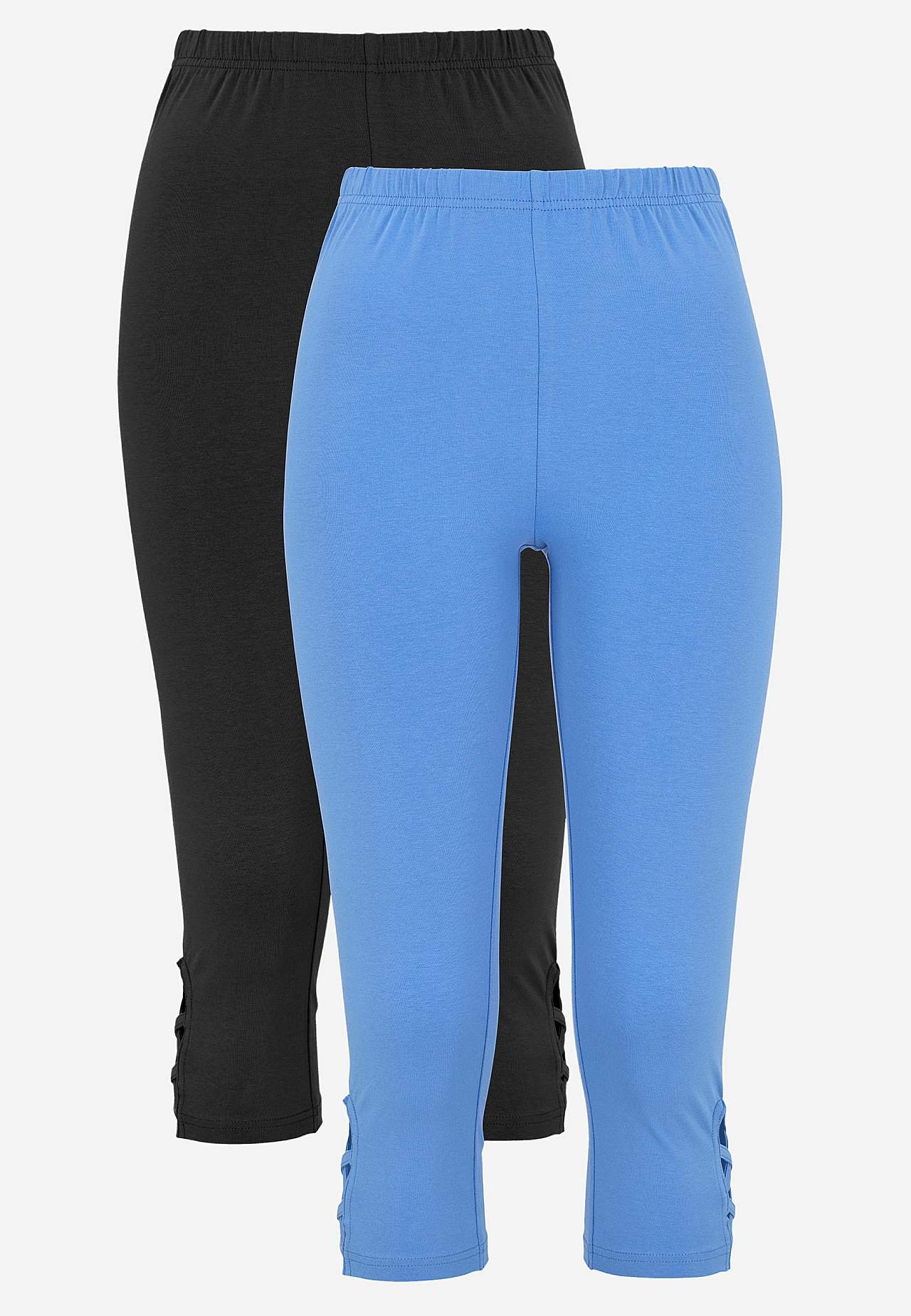 Caprileggings med fine detaljer 2-pack