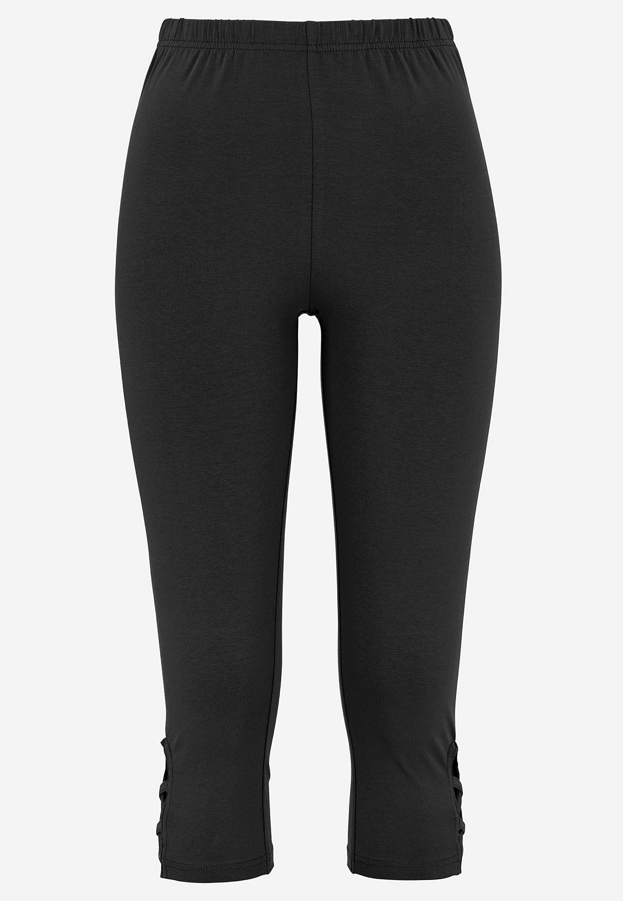 Caprileggings med fine detaljer 2-pack