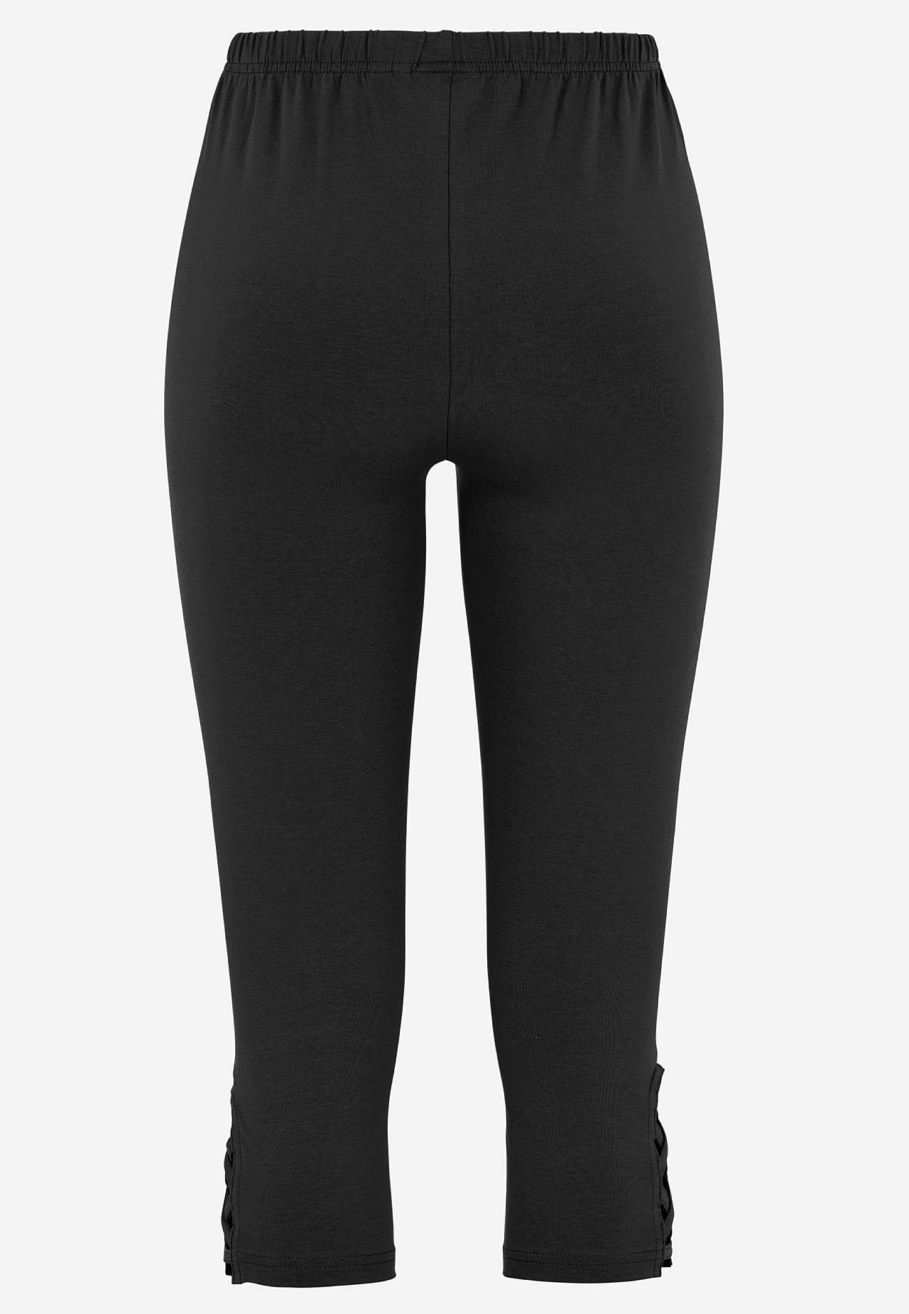 Caprileggings med fine detaljer 2-pack
