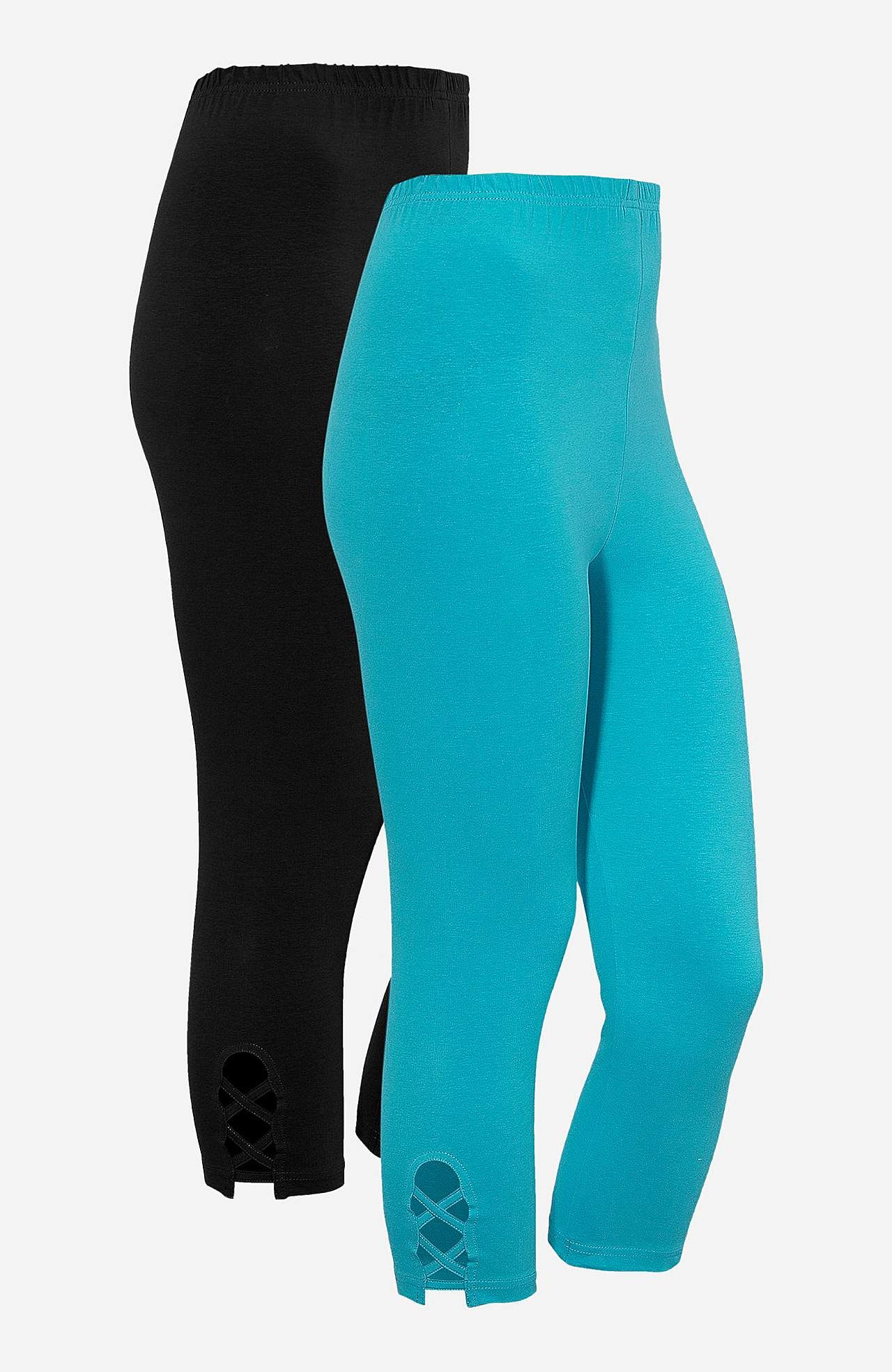 Caprileggings med fine detaljer 2-pack