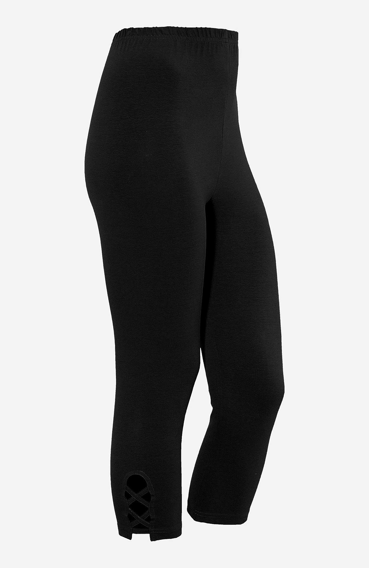 Caprileggings med fine detaljer 2-pack