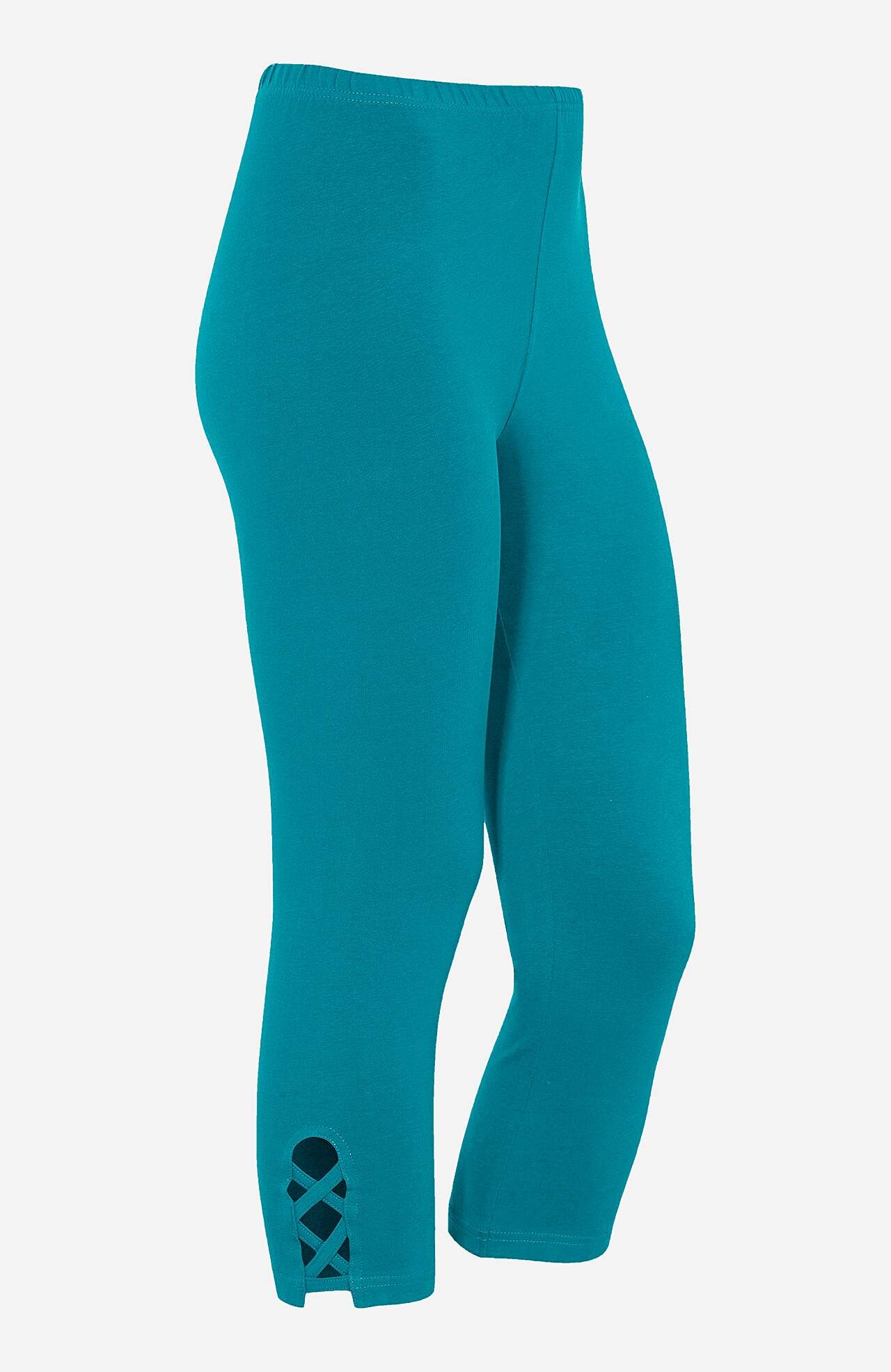 Caprileggings med fine detaljer 2-pack
