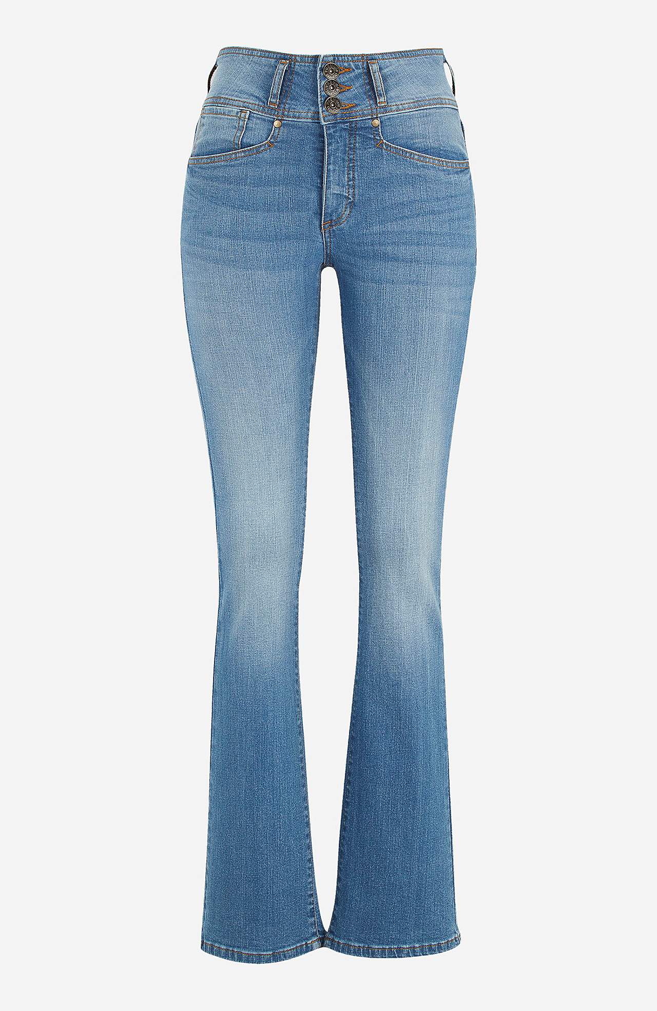 Boot cut jeans med høy midje