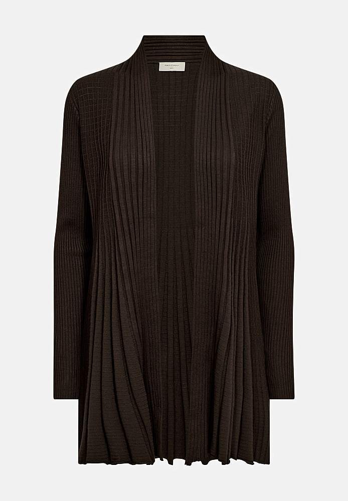 Lang, ribbet cardigan