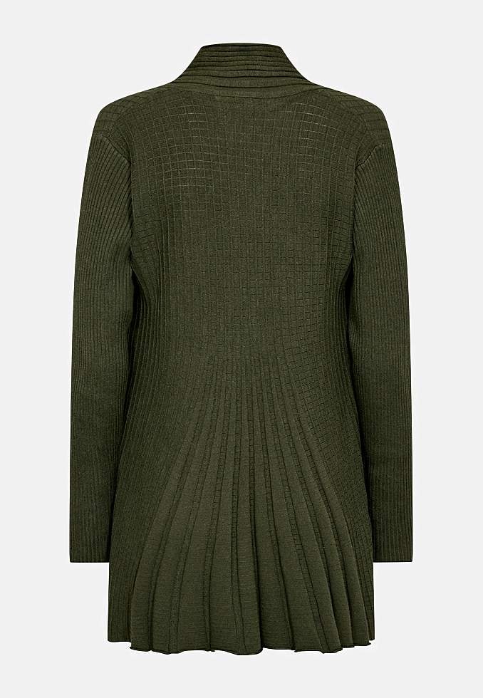 Lang, ribbet cardigan Claudisse