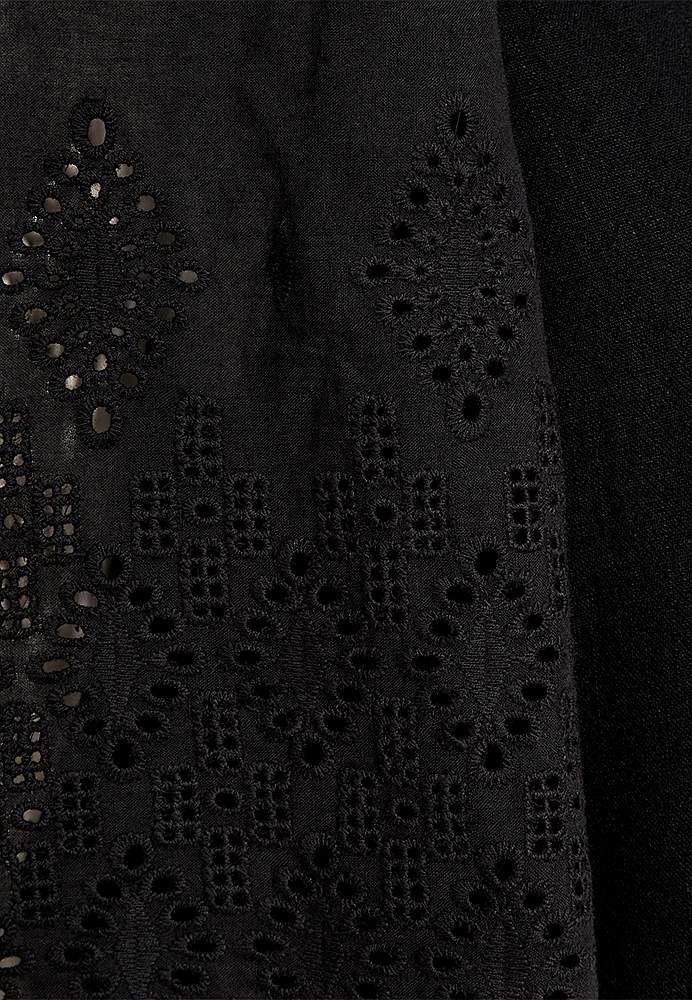 Bluse med hullmønstrede ermer Lara