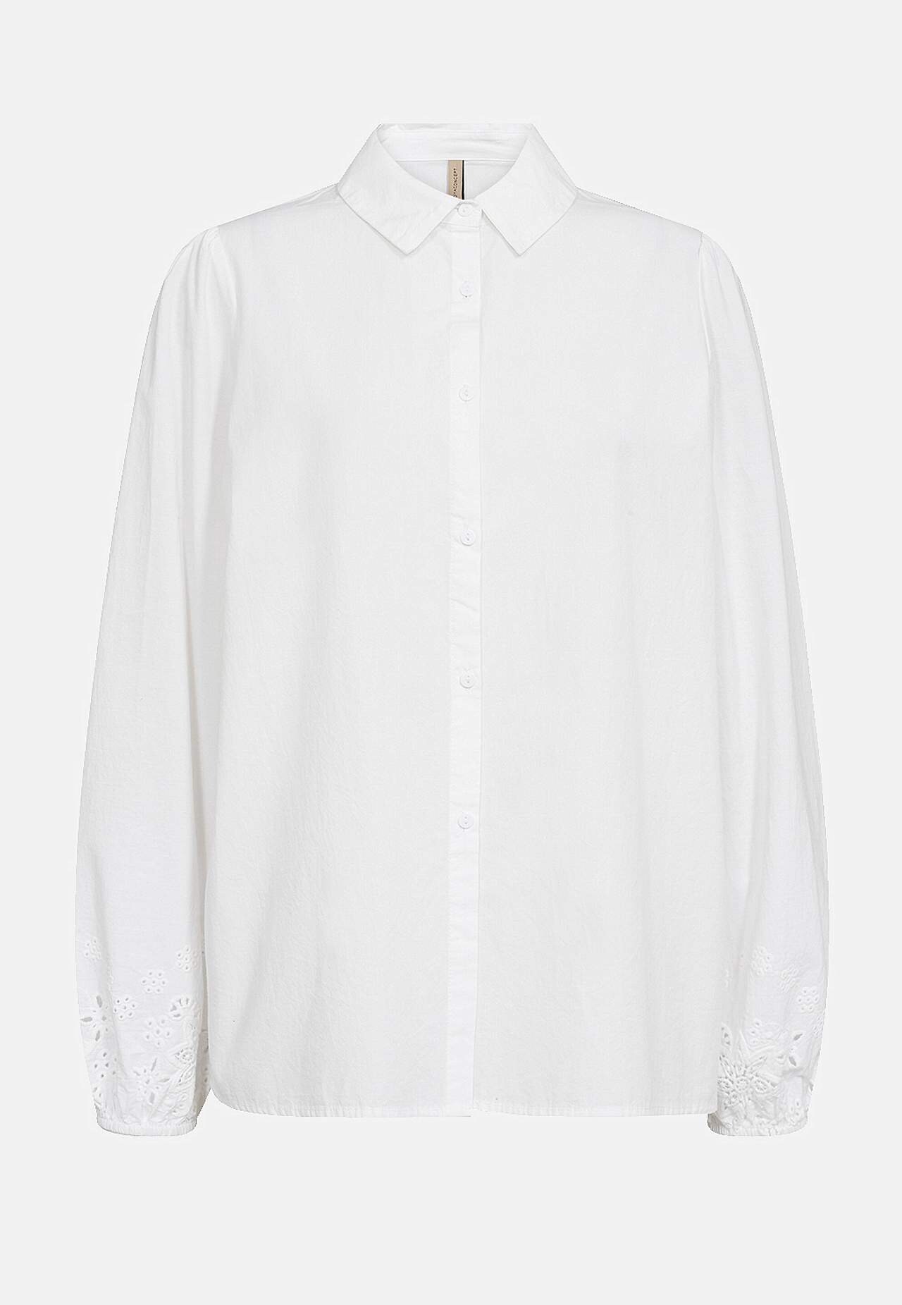 Bomullsbluse med broderi og hullsøm Milly