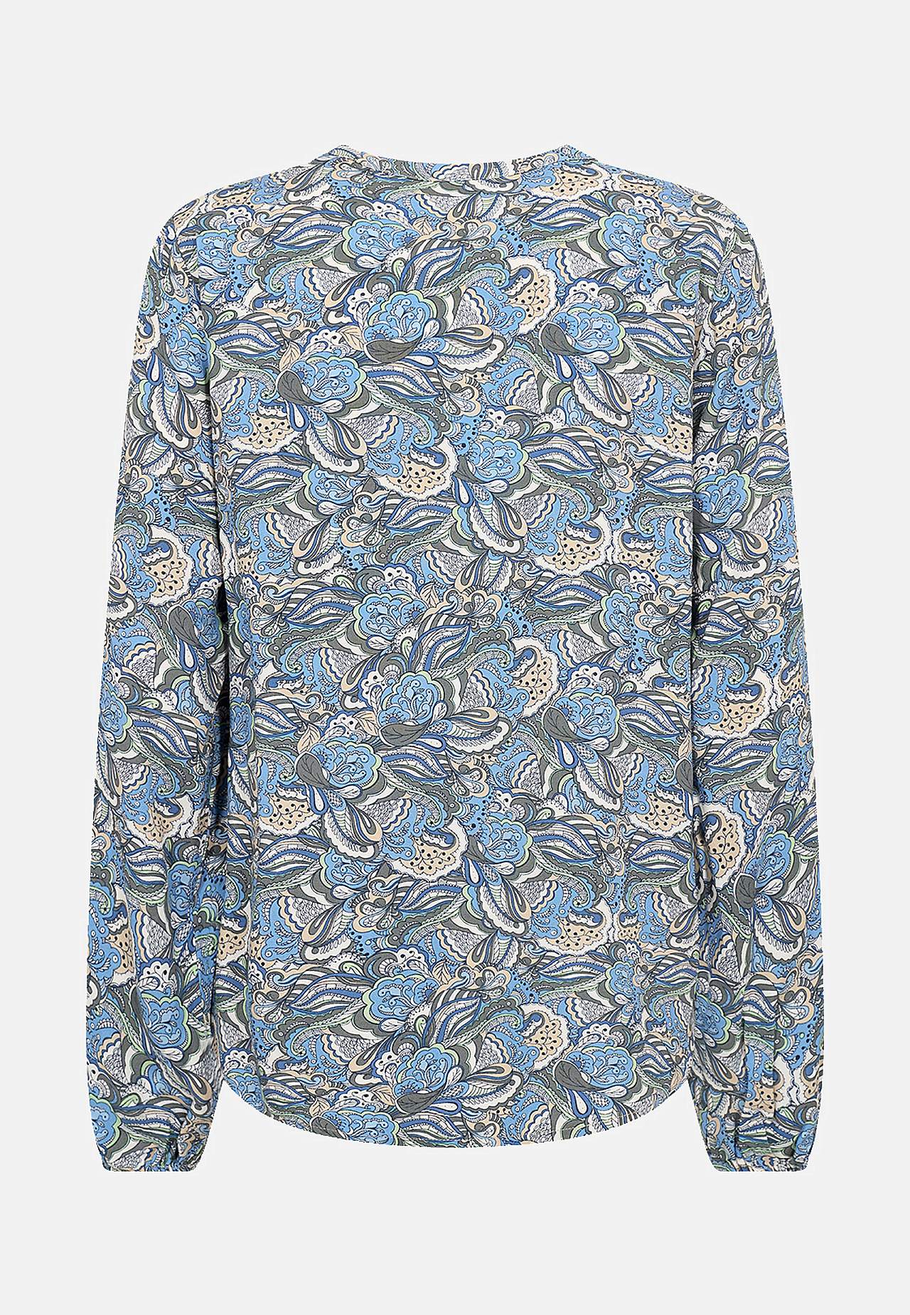 Viskosebluse med v-hals og knapper Adine
