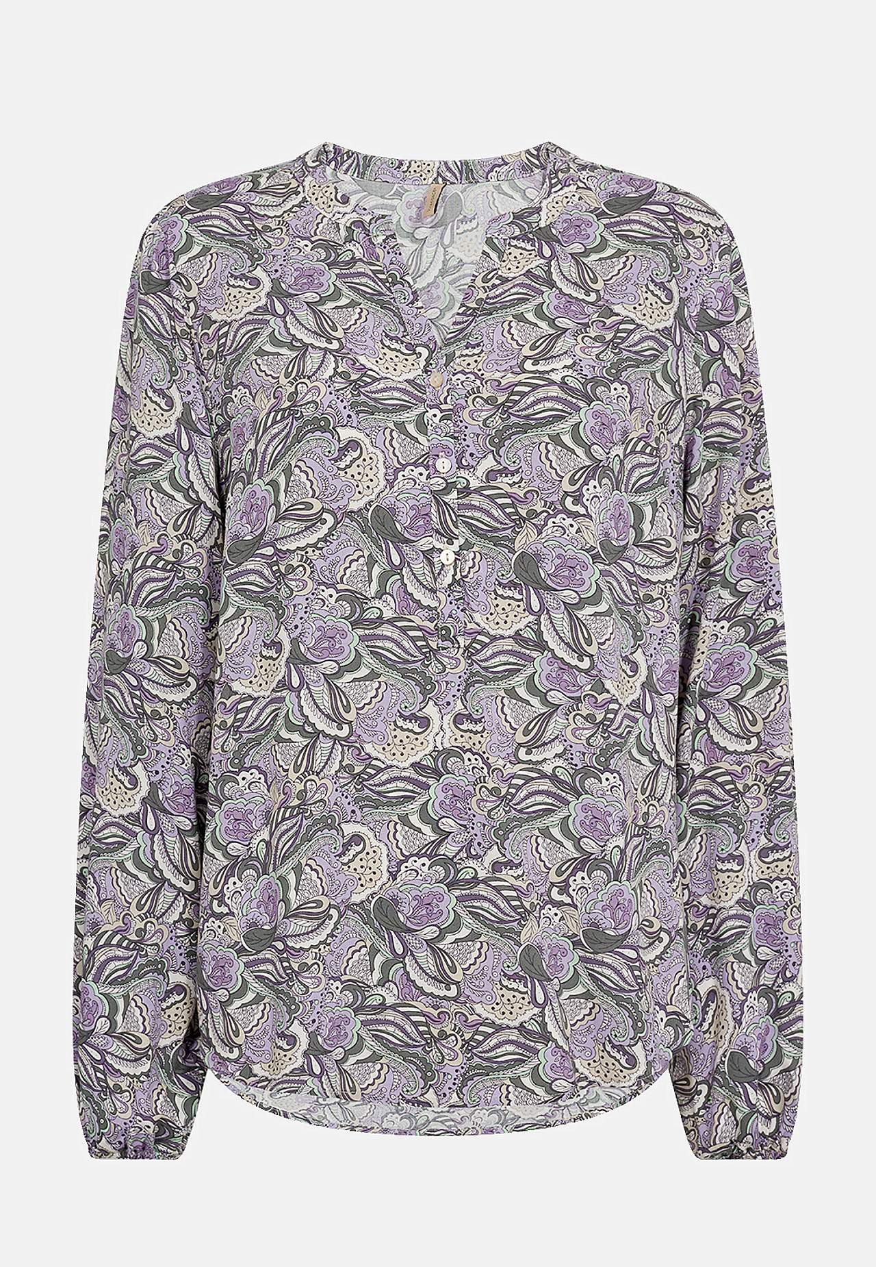 Viskosebluse med v-hals og knapper