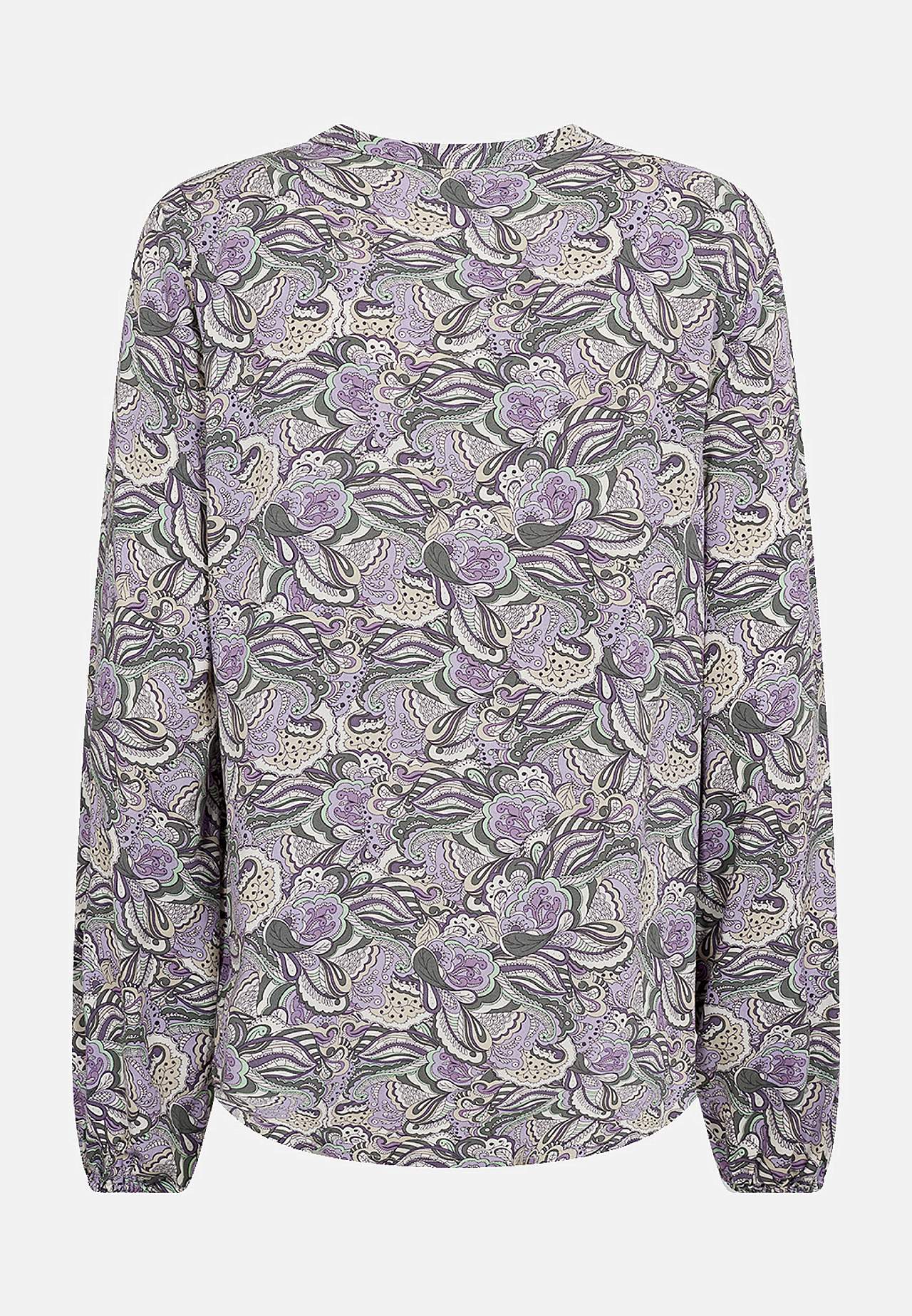 Viskosebluse med v-hals og knapper