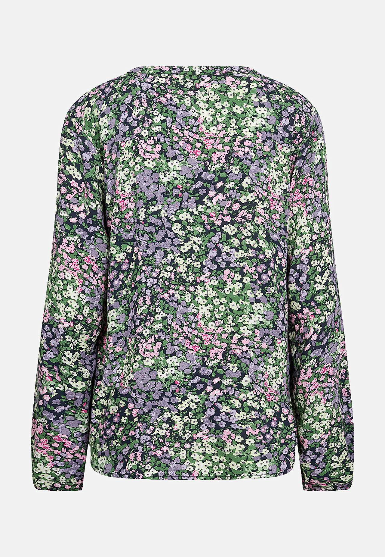 Viskosebluse med v-hals og knapper