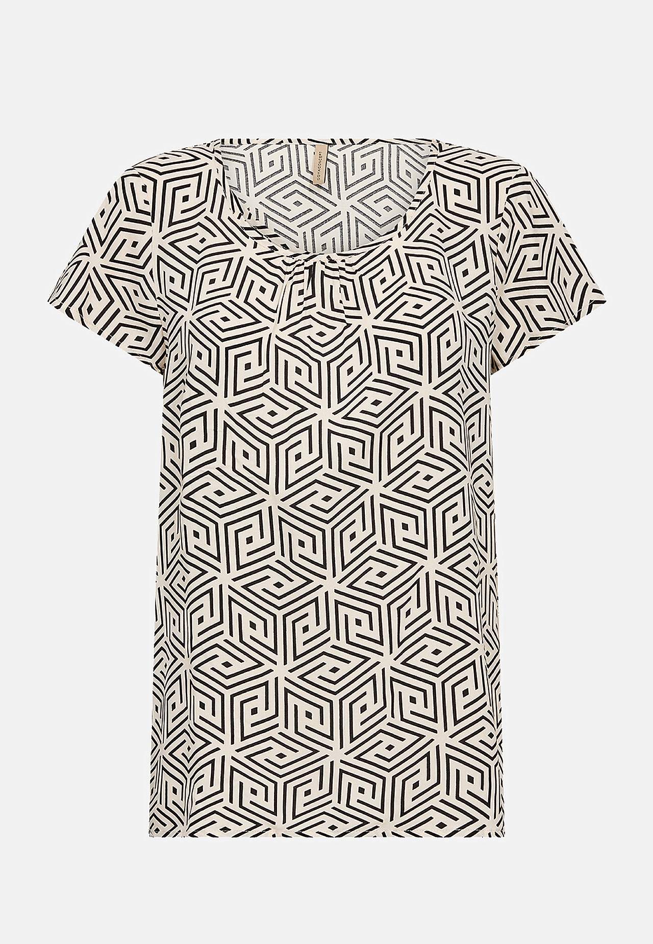 Kortermet bluse med grafisk mønster Diva