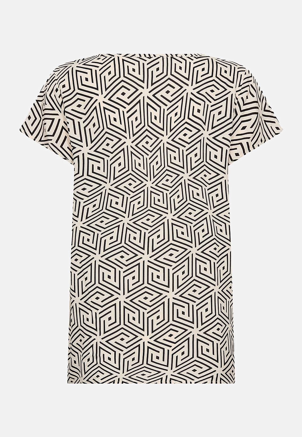Kortermet bluse med grafisk mønster Diva