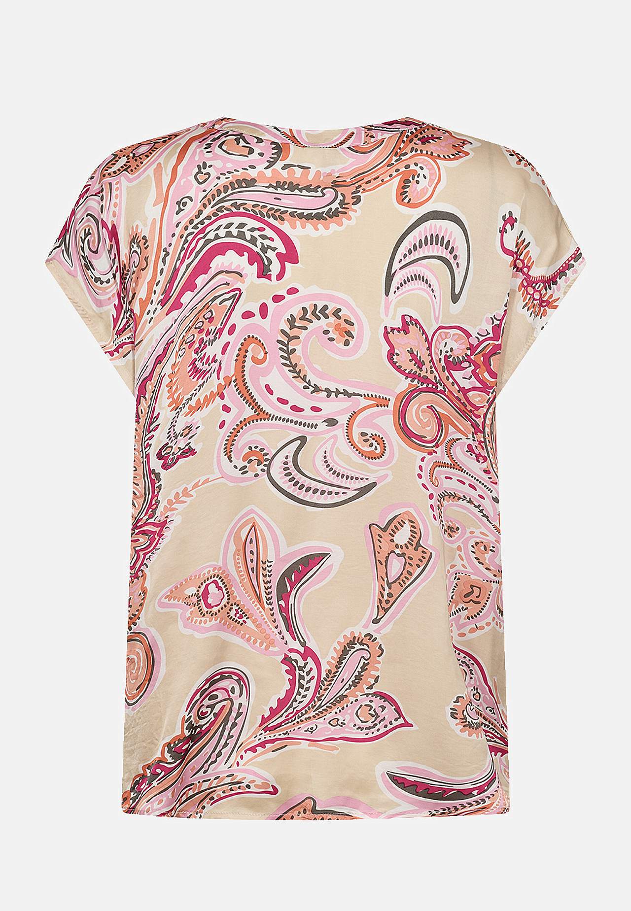 Satengbluse med kort erme