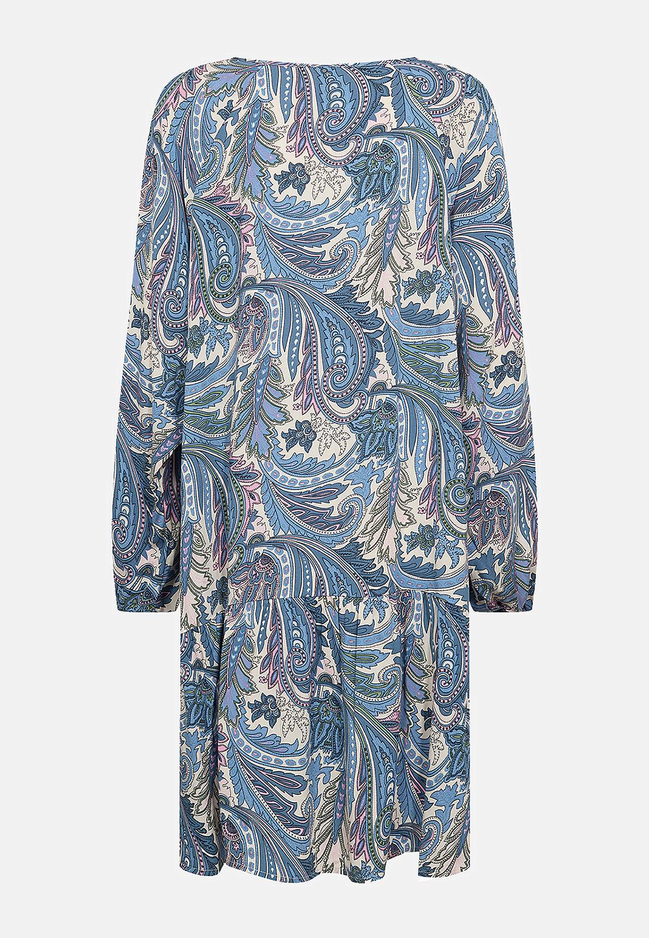 Viskosekjole med bred volang