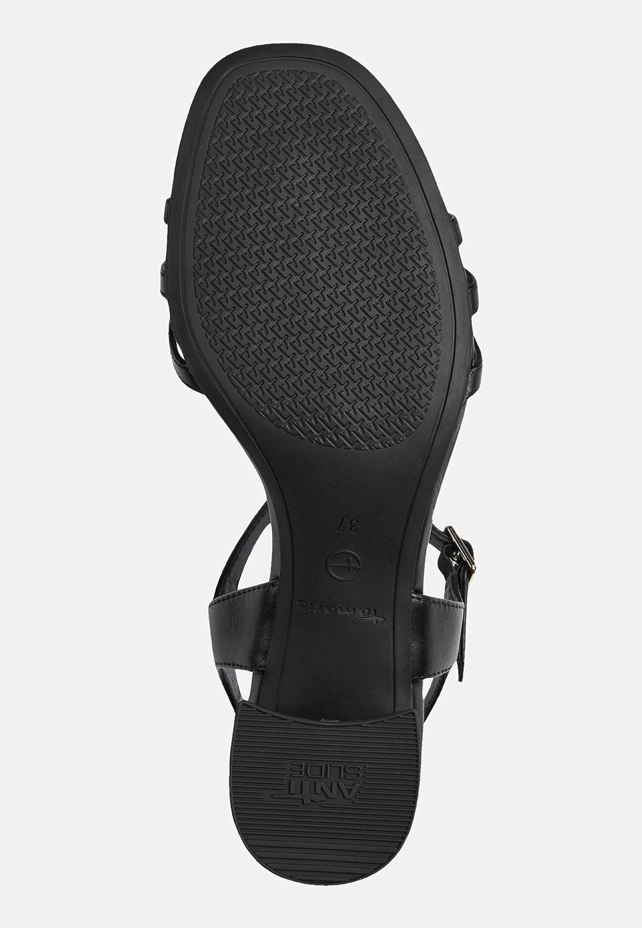 Skinnsandalette med metalldetaljer