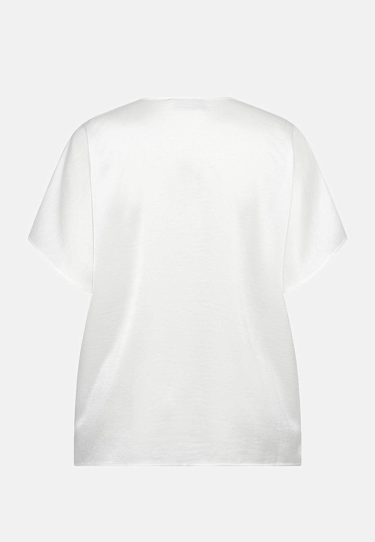 Vevet satengbluse med korte ermer