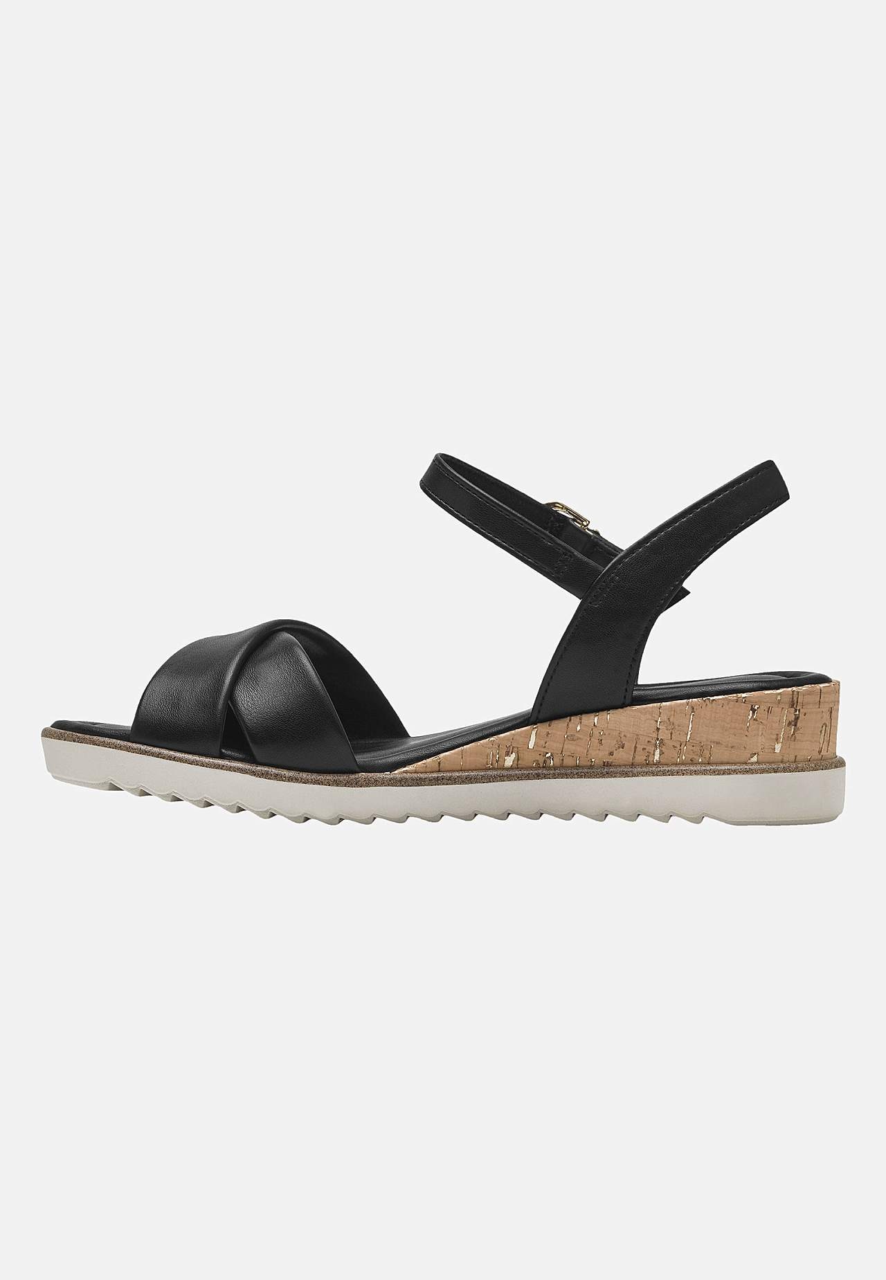 Sandal med lav kilehæl