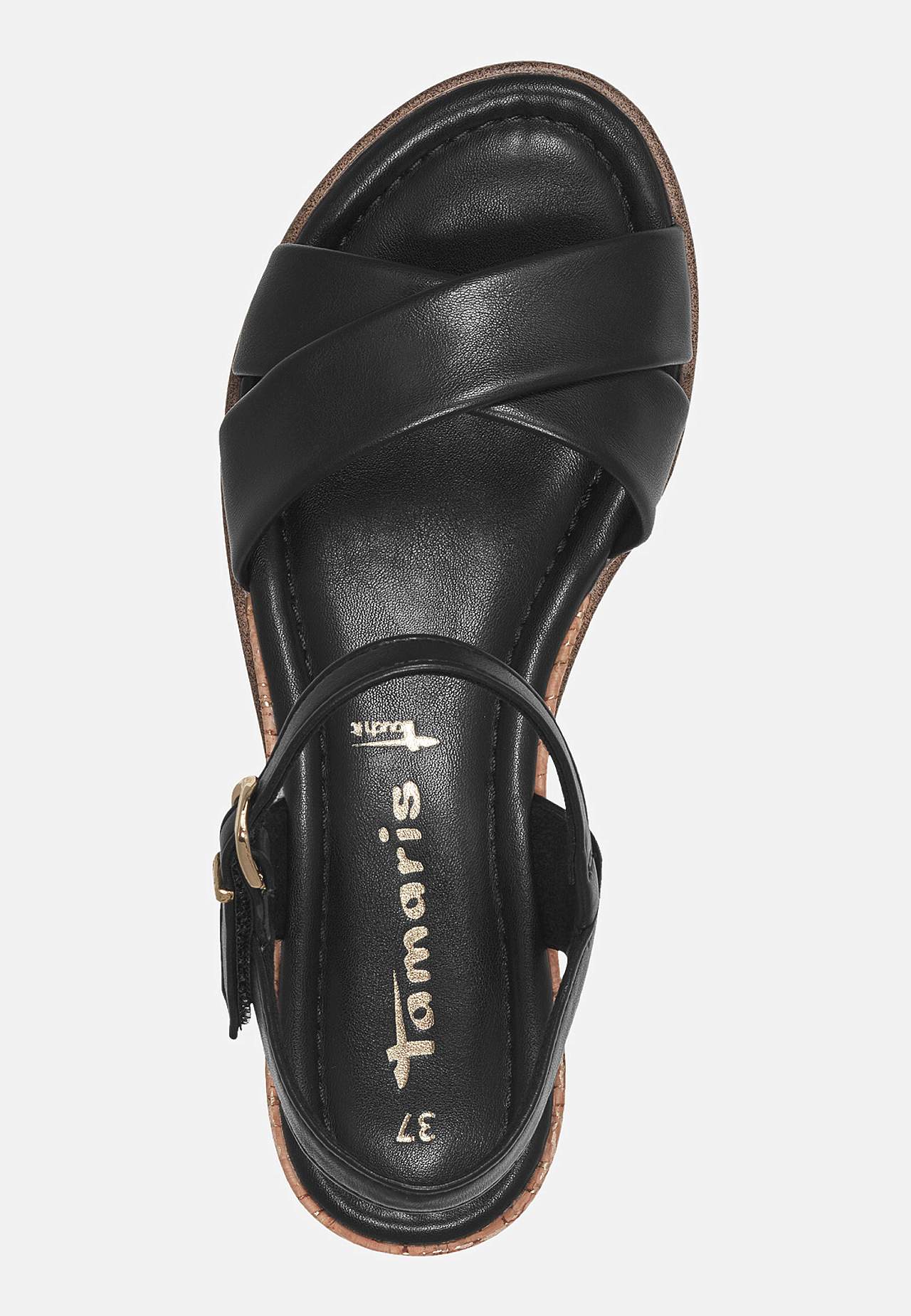 Sandal med lav kilehæl