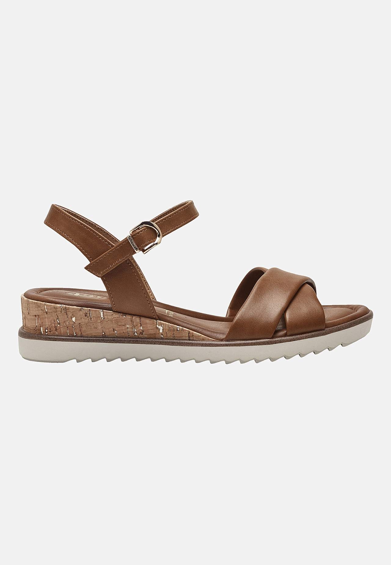 Sandal med lav kilehæl