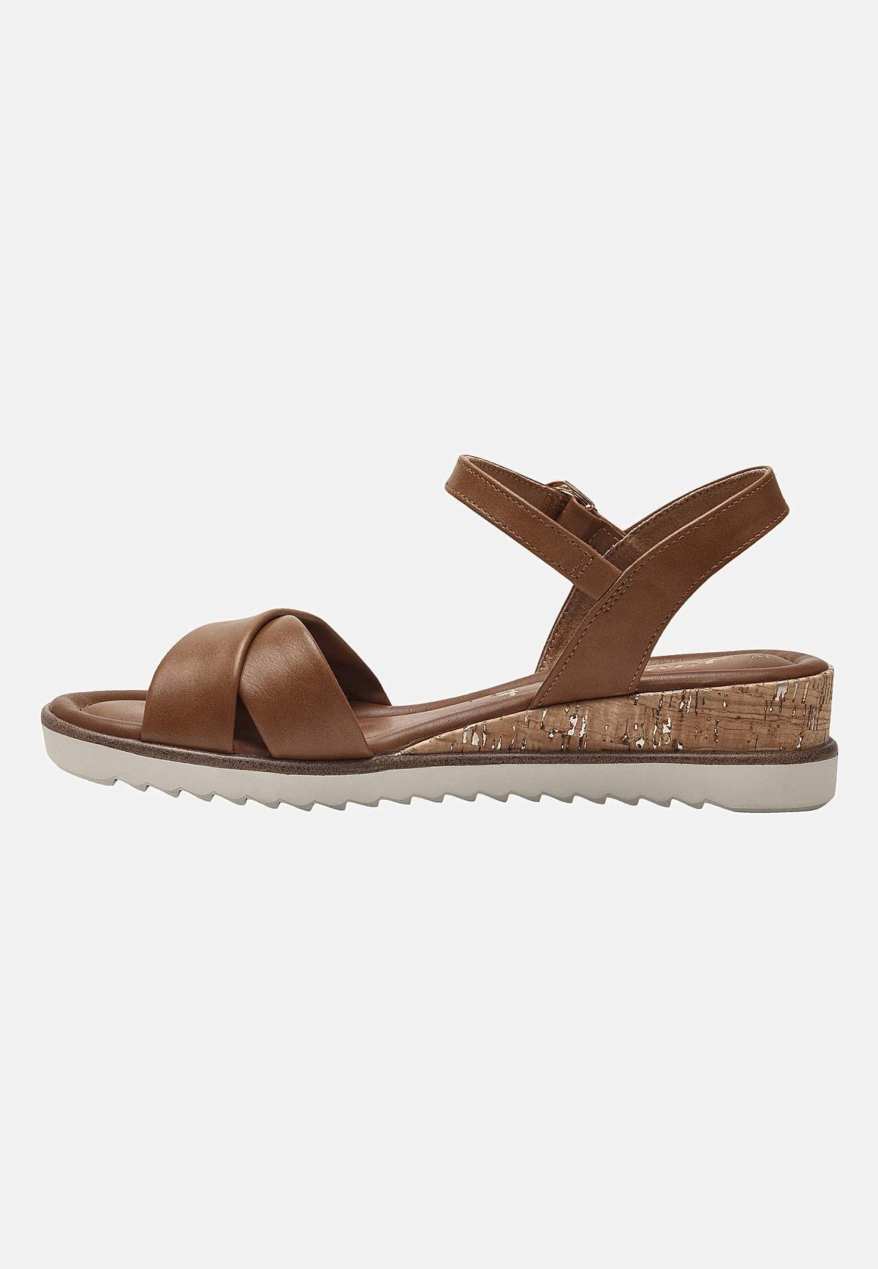 Sandal med lav kilehæl