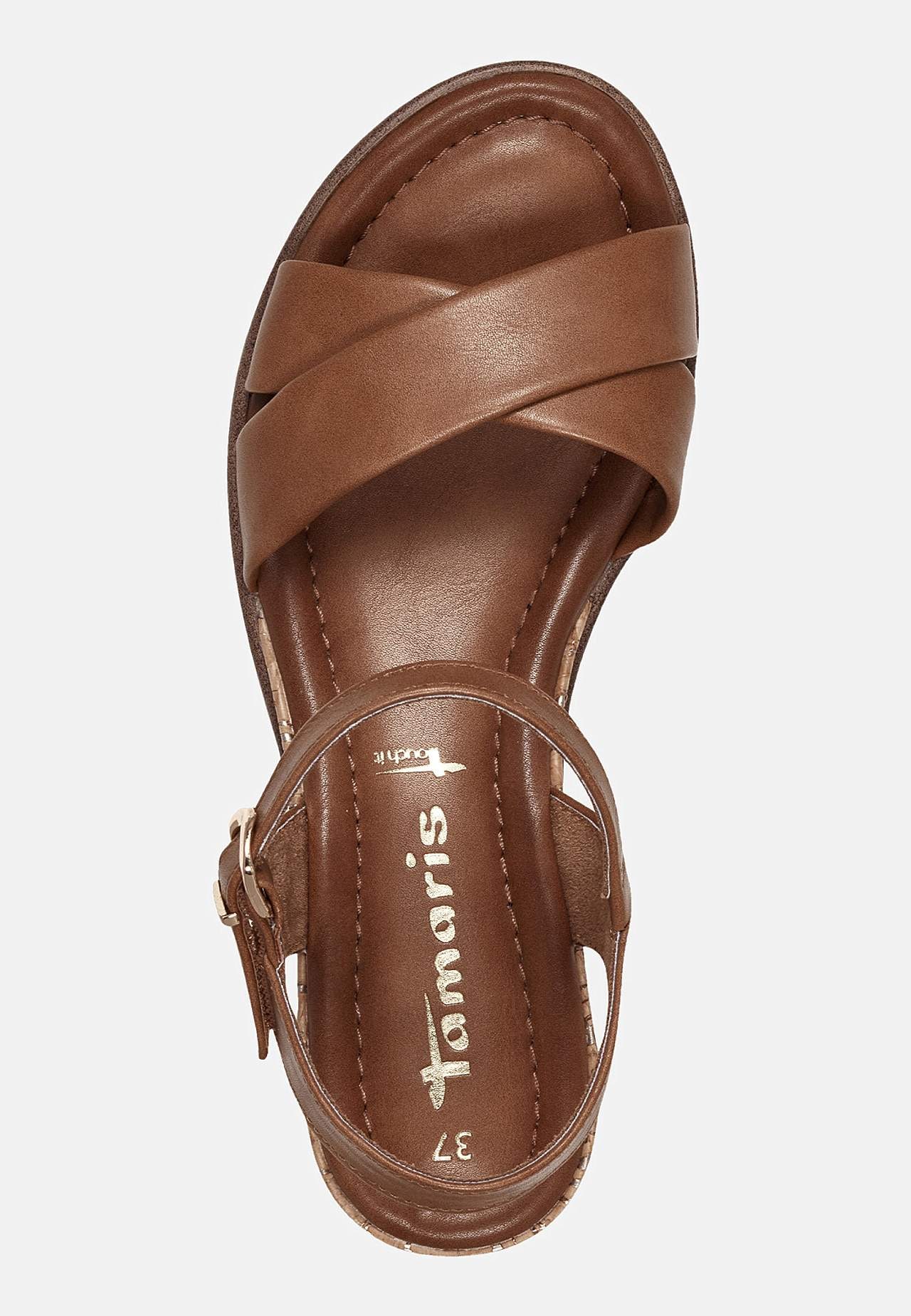 Sandal med lav kilehæl
