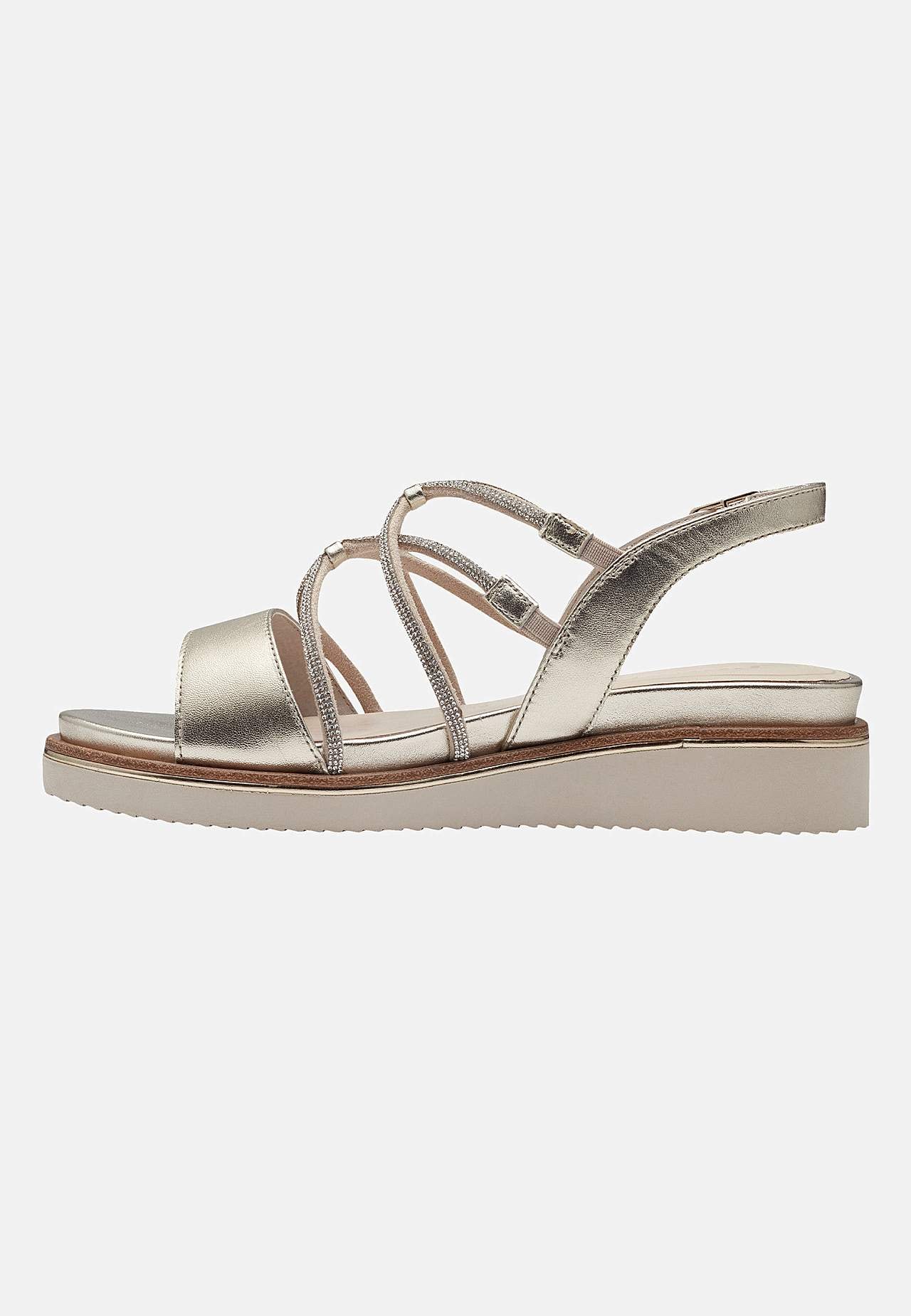 Sandal med stropper og rhinestone-detaljer