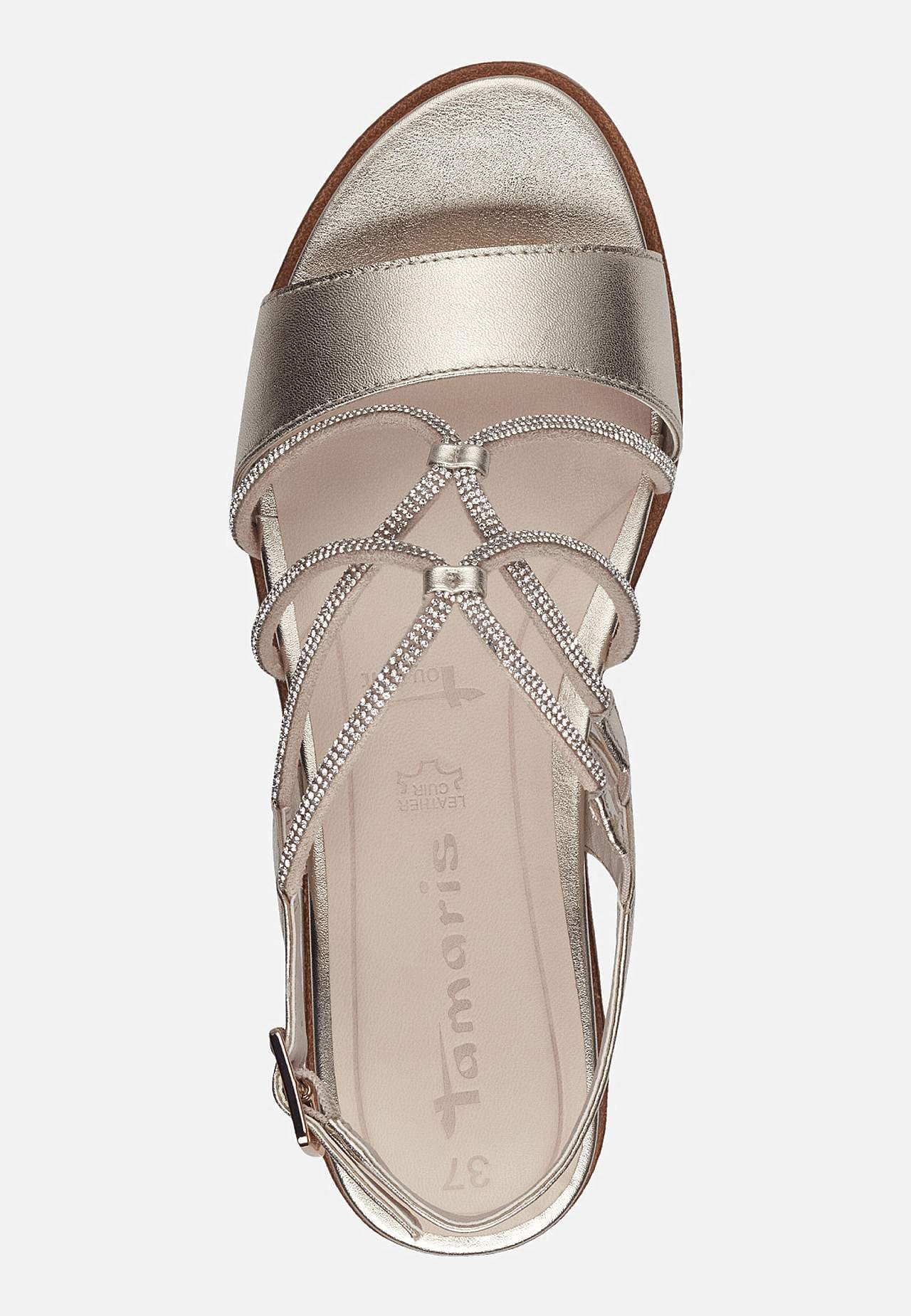Sandal med stropper og rhinestone-detaljer