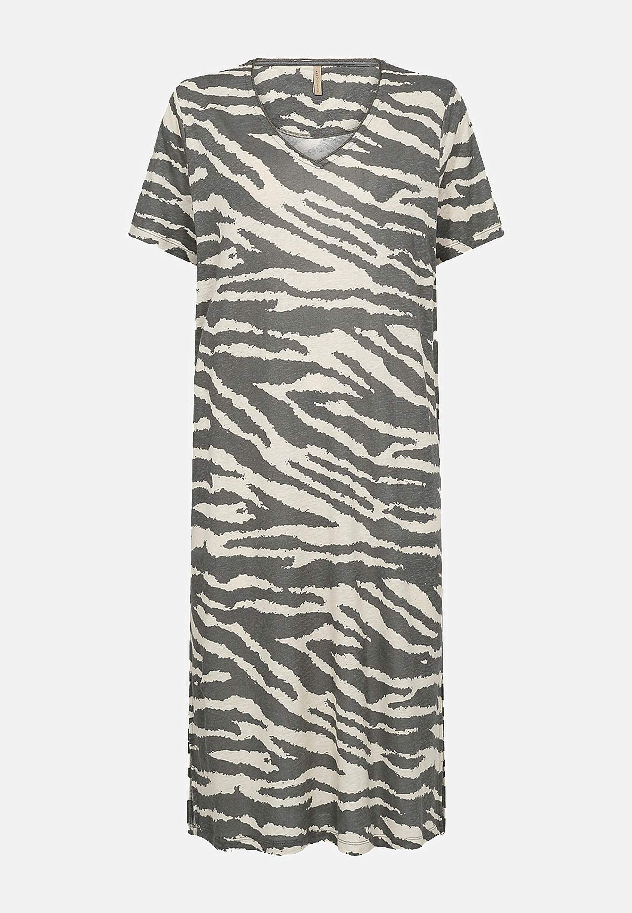 Mønstret kjole i lin og Tencel®