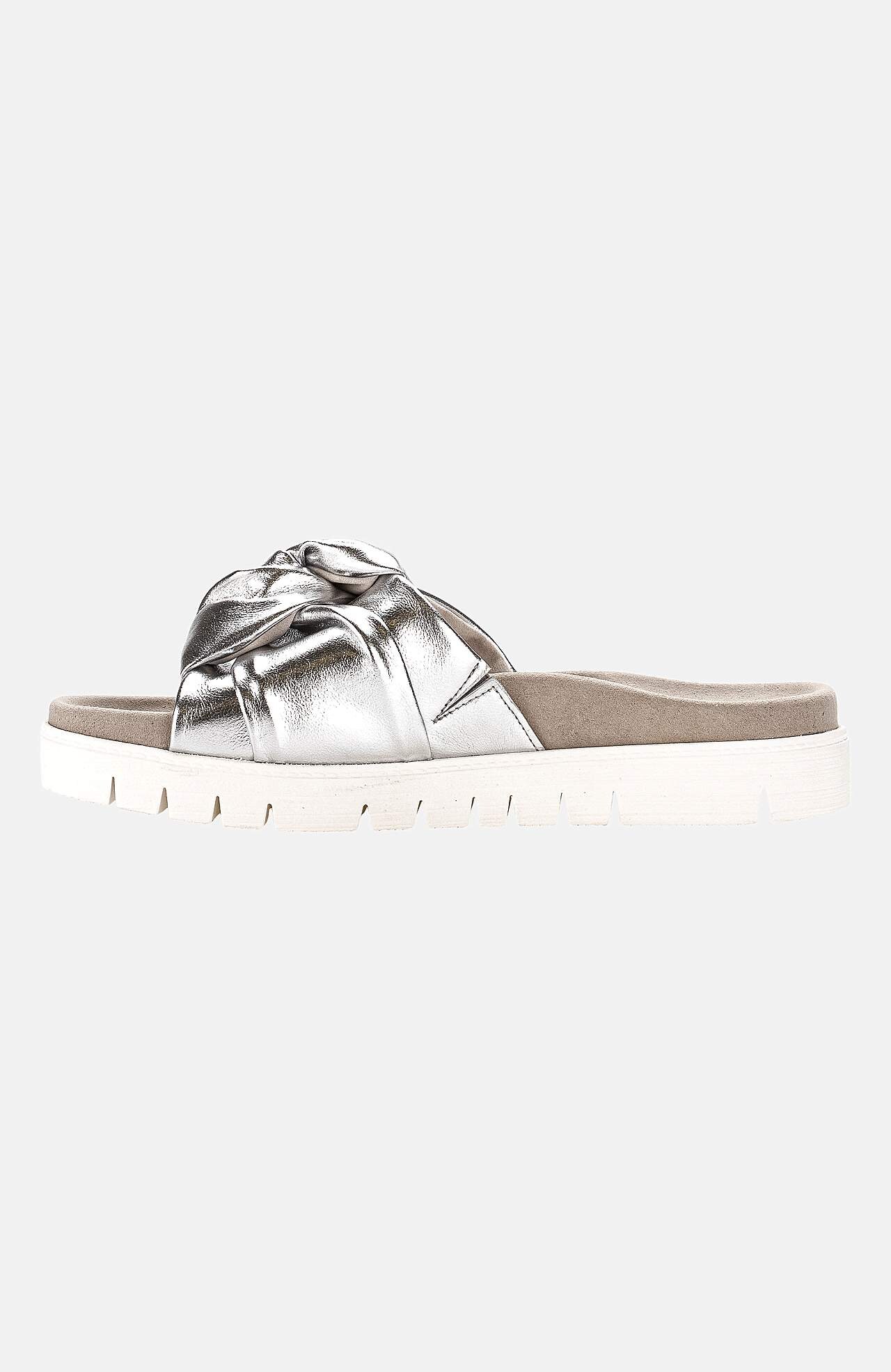 Skinnsandal med dekorativ stropp