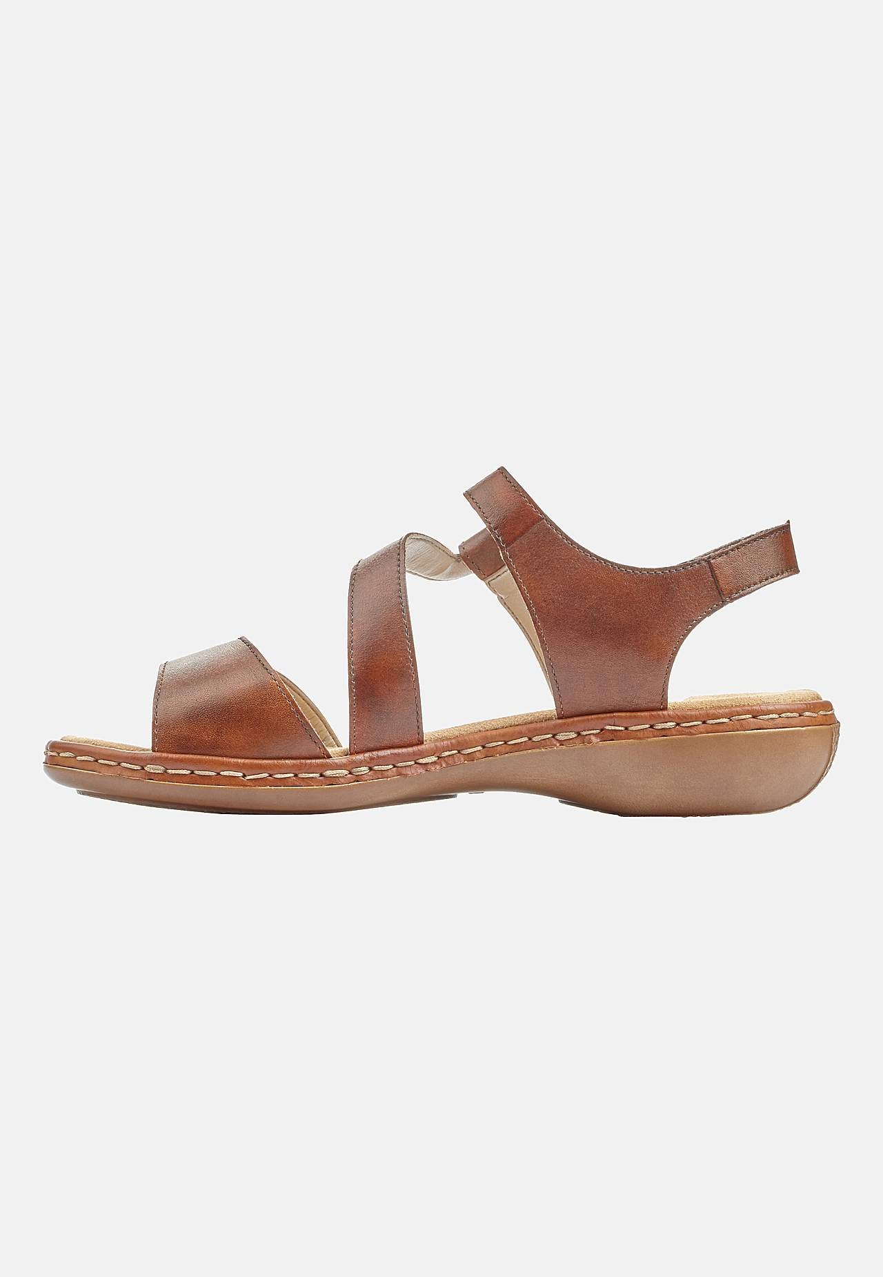 Skinnsandal med justerbare stropper